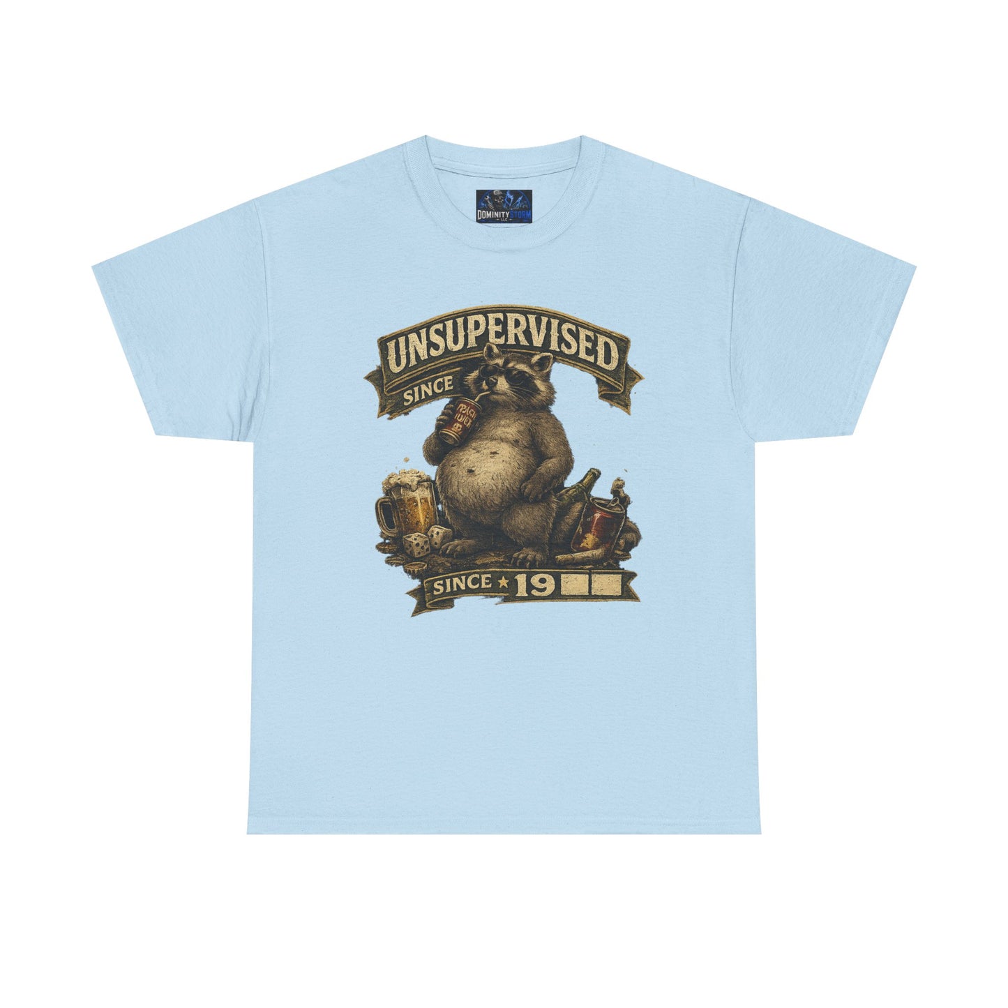 Beer Belly Bear T‑Shirt - "Unsupervised Since 19" Vintage Graphic Tee