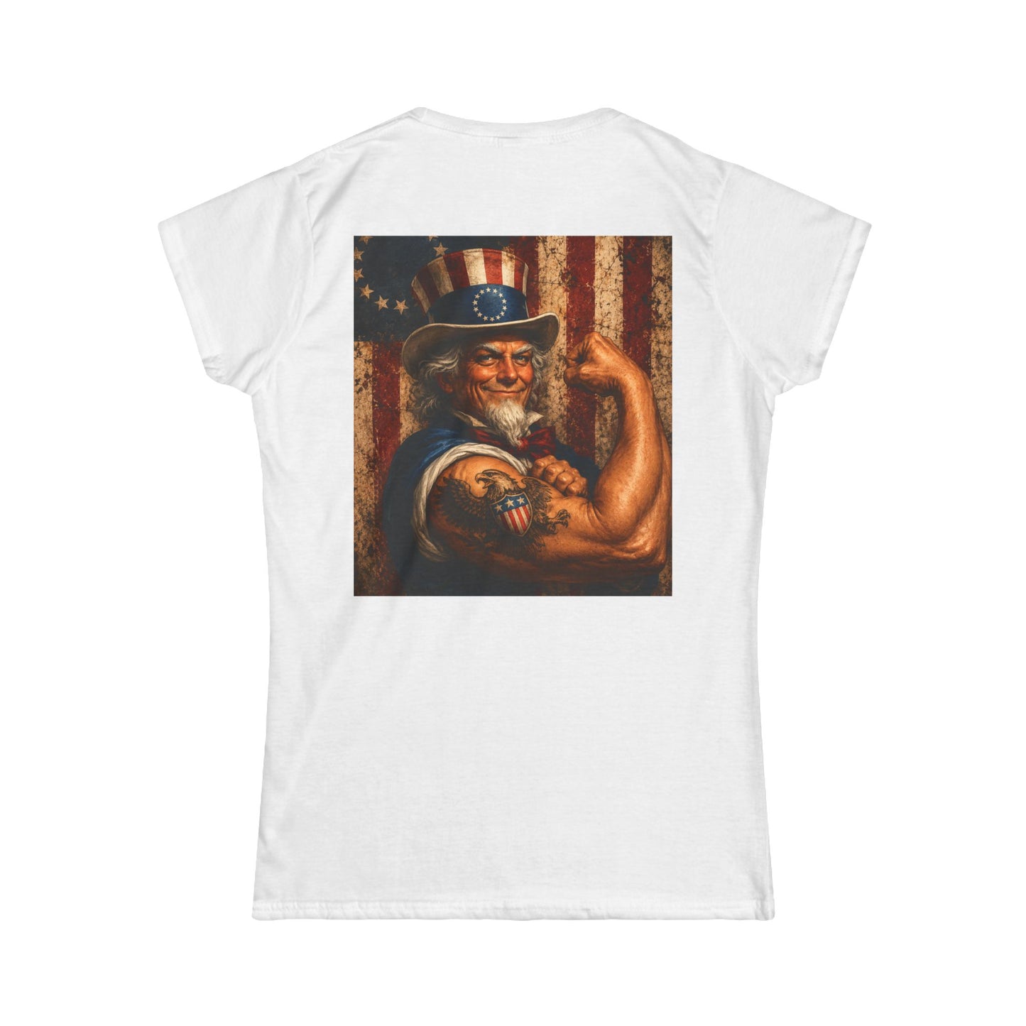 Graphic USA 250 Uncle Sam Strong Vintage Flag Women's Tee
