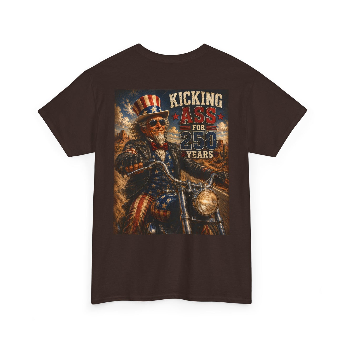 Biker Uncle Sam 'Kicking Ass for 50 Years' Graphic Tee