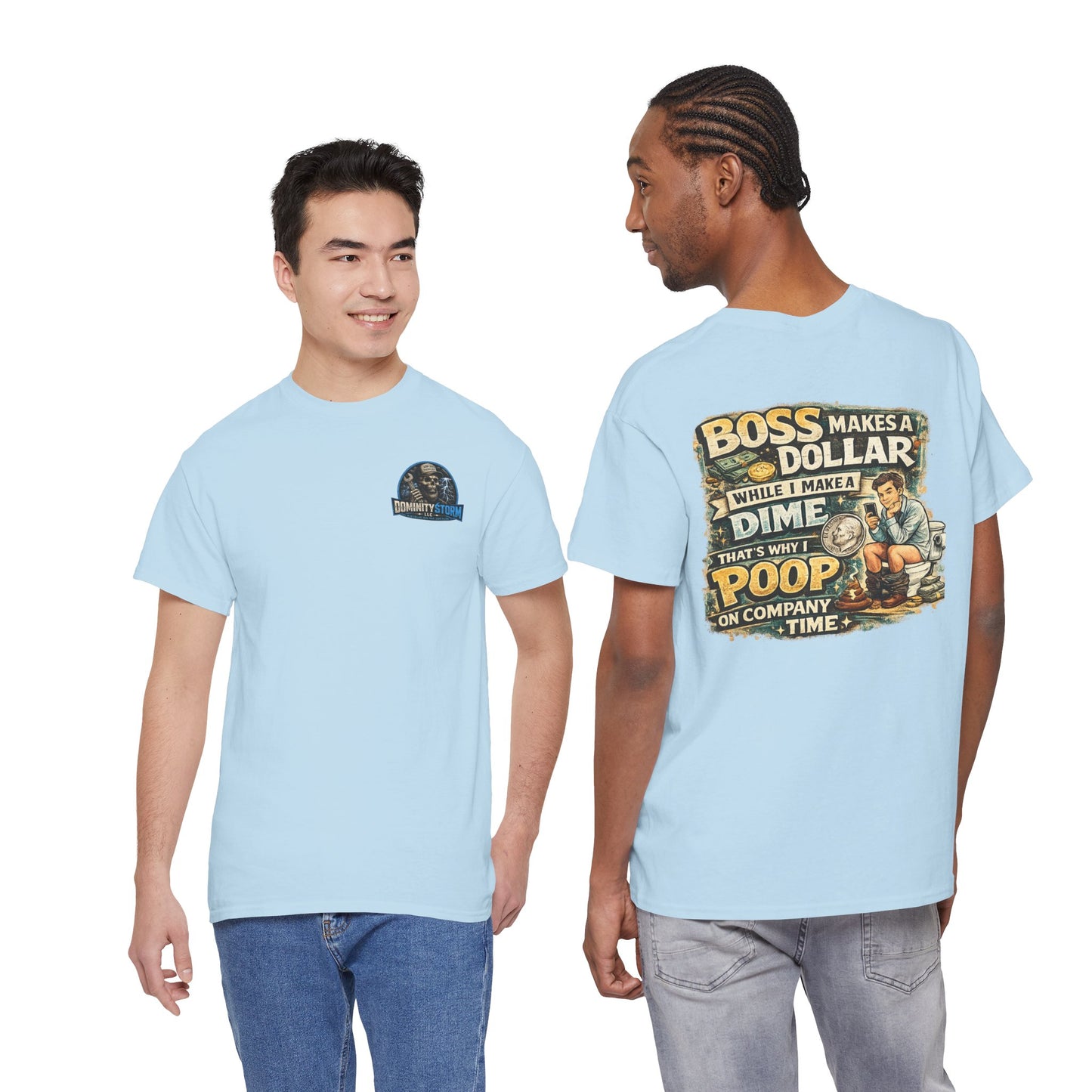 Funny Retro Graphic Tee — "Boss Makes a Dollar, I Make a Dime" Vintage Humor T‑Shirt