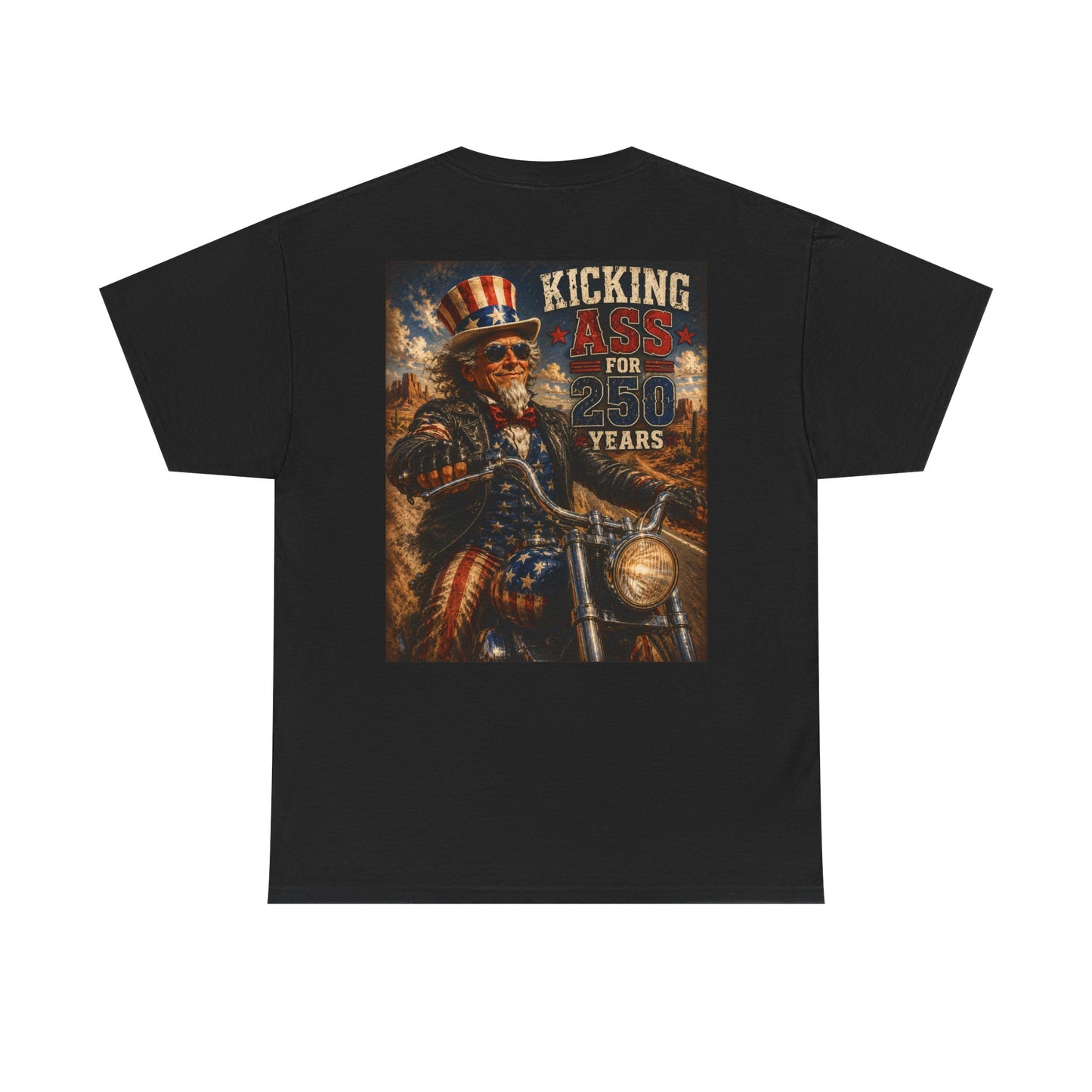 Biker Uncle Sam 'Kicking Ass for 50 Years' Graphic Tee