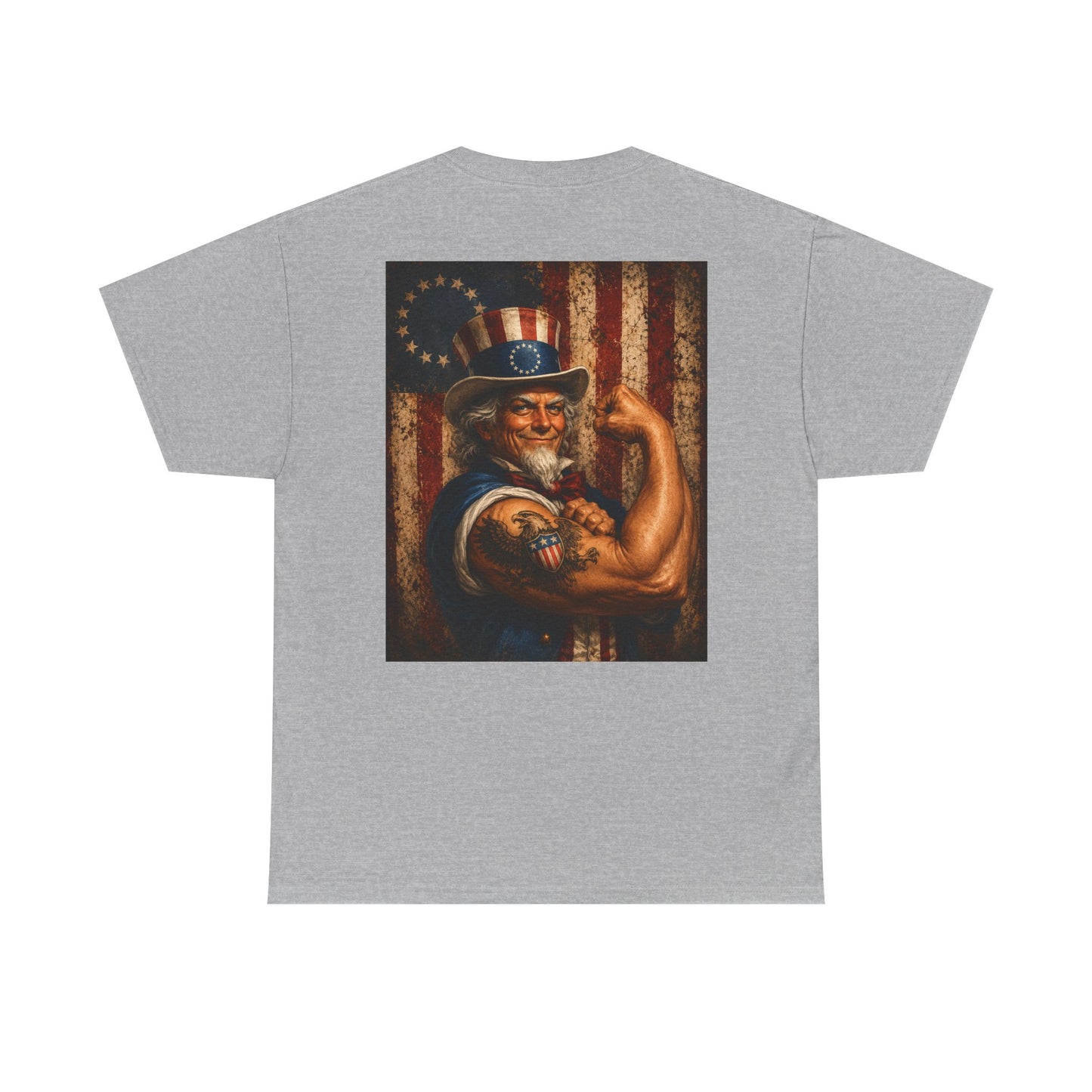 Patriotic Uncle Sam Tee — Vintage Strength American Flag Graphic