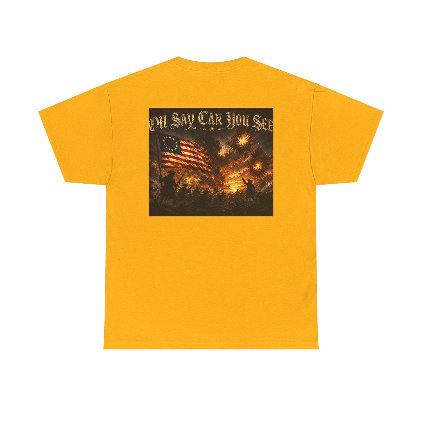 Patriotic Tee — "Oh Say Can You See" American Flag Graphic T-Shirt