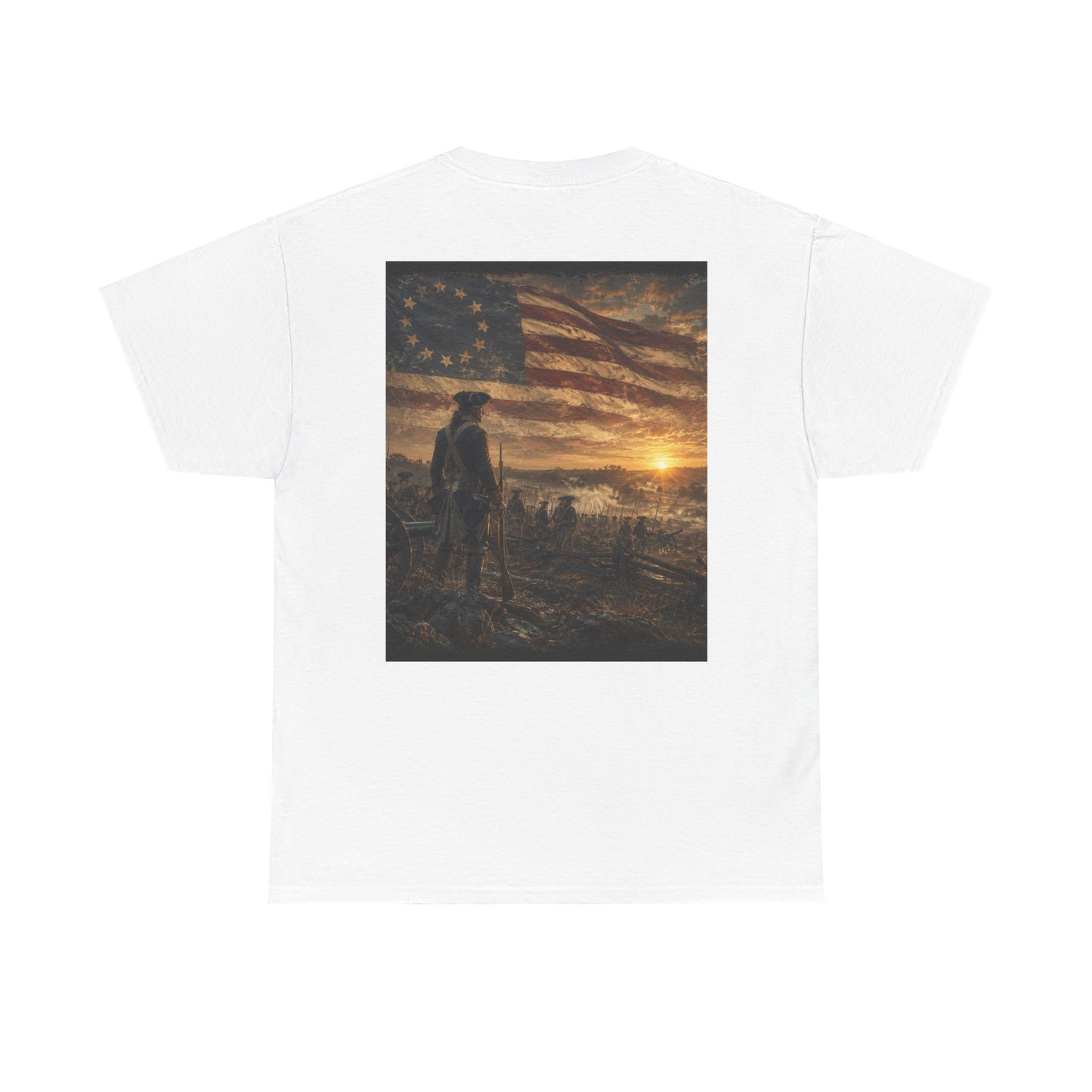 Patriotic Revolutionary War Flag T-Shirt — Vintage American Soldier Graphic Tee