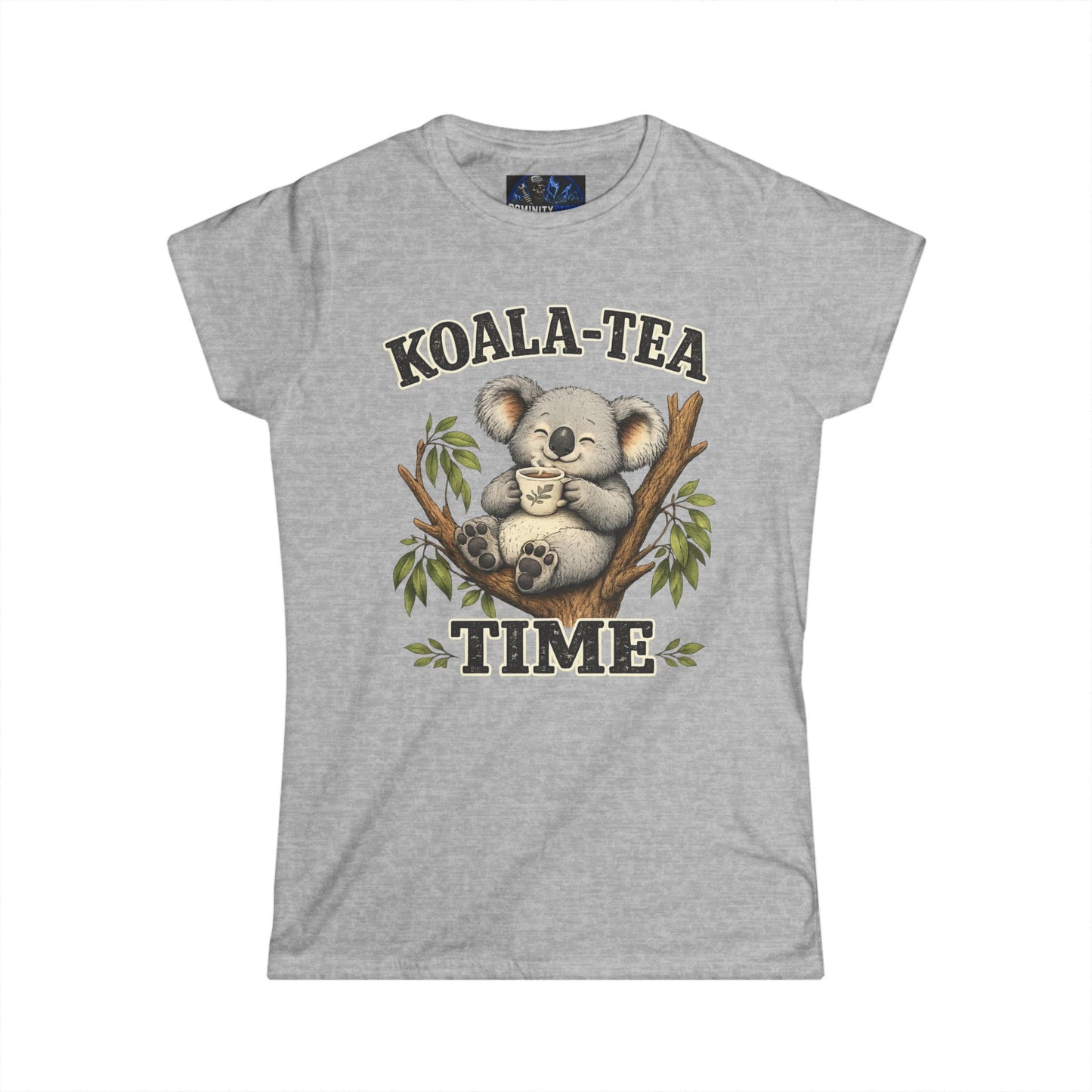 Graphic Koala-Tea Time Tee – Cute Koala Drinking Tea Women's T-Shirt