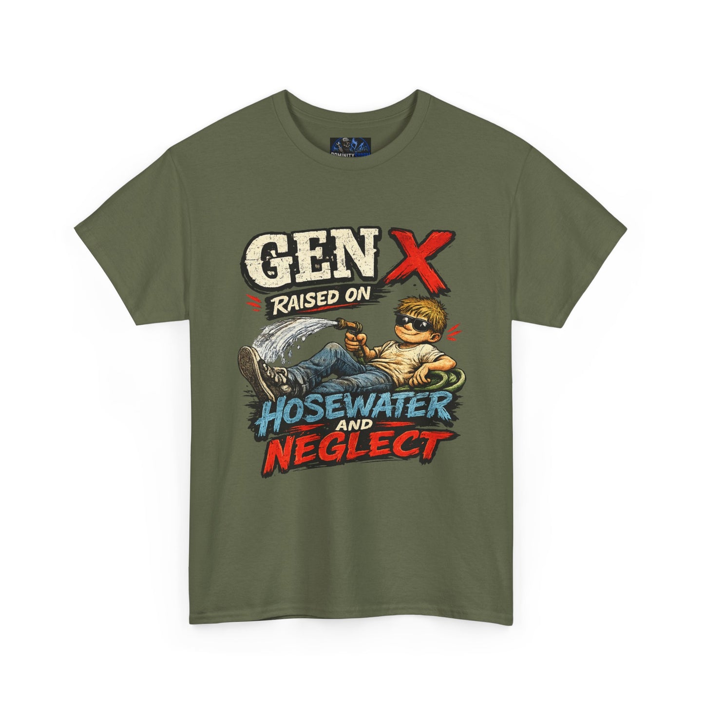Gen X T‑Shirt — "Raised on Hosewater and Neglect" Retro Vintage Graphic Tee