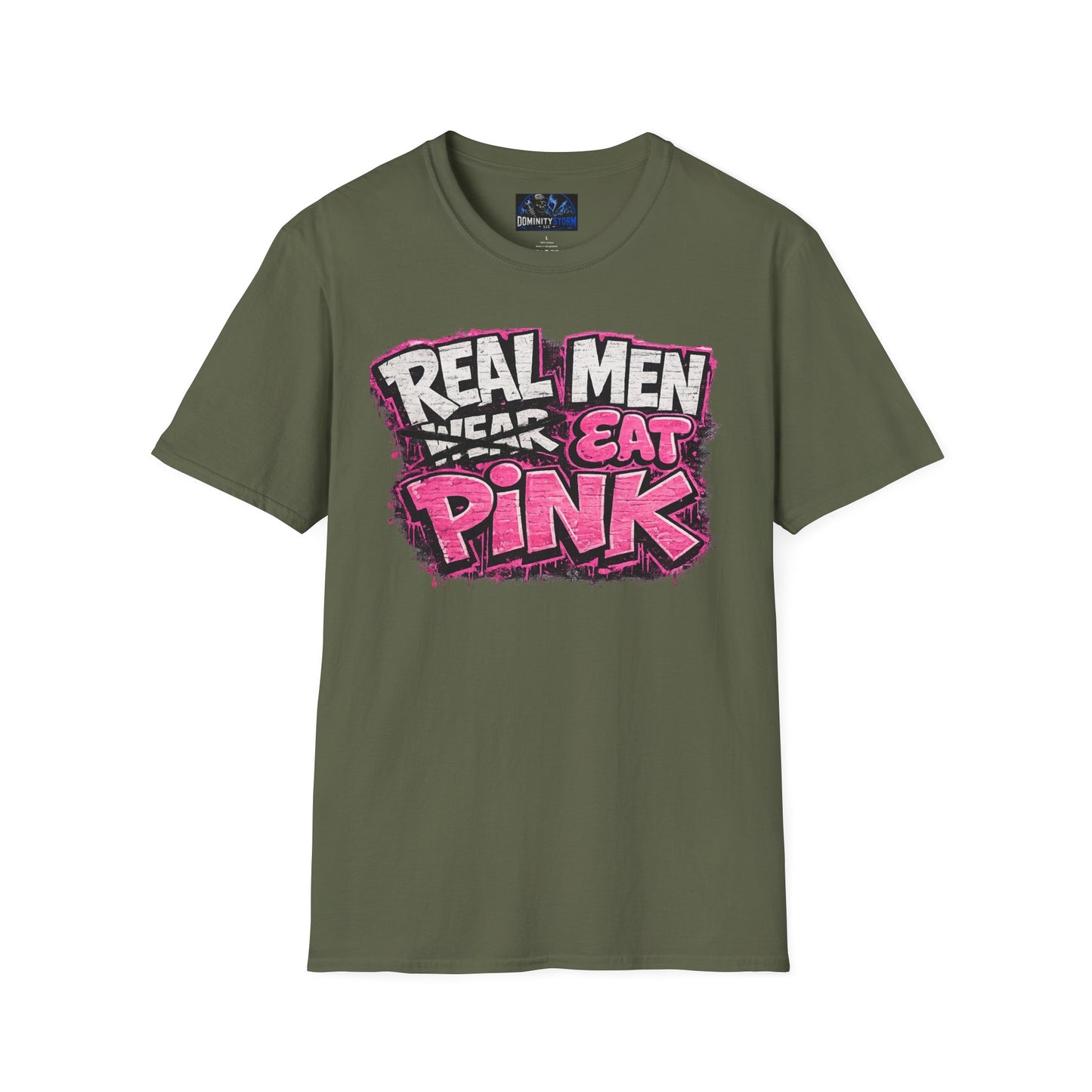 Real Men Eat Pink T-Shirt — Funny Bold Graphic Tee for Pride & Breast Cancer Awareness