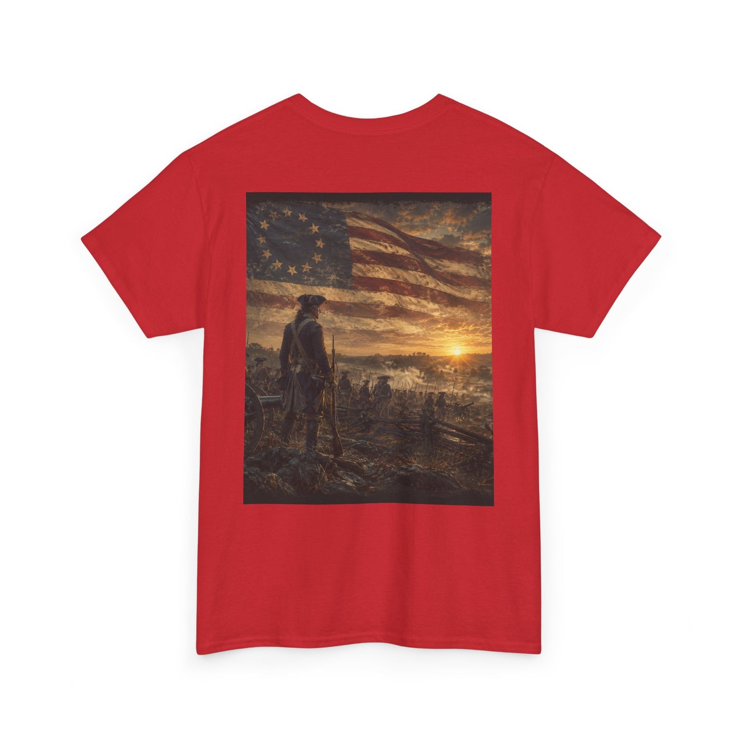 Patriotic Revolutionary War Flag T-Shirt — Vintage American Soldier Graphic Tee