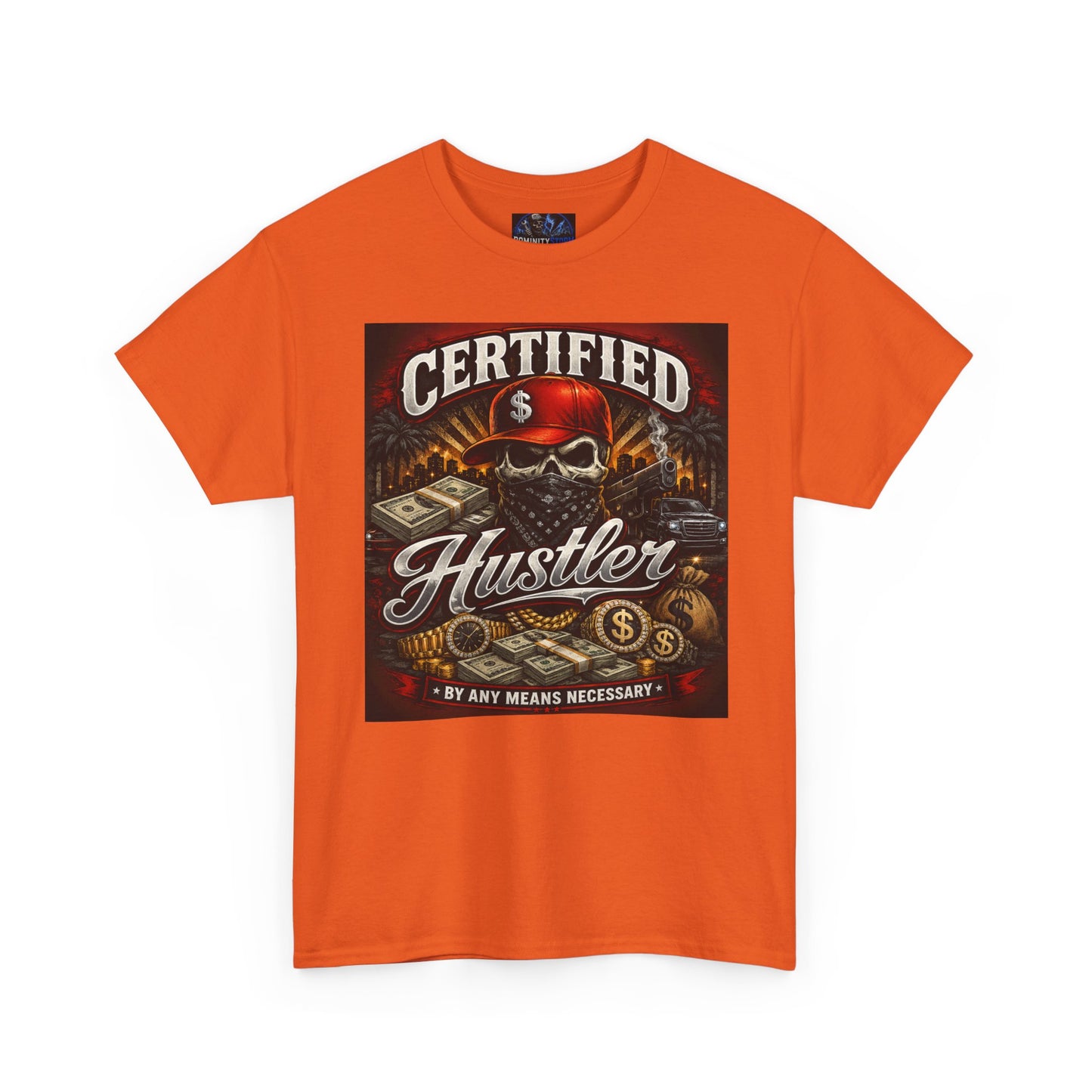 Certified Hustler Graphic Tee — Vintage Skull & Money Streetwear T-Shirt