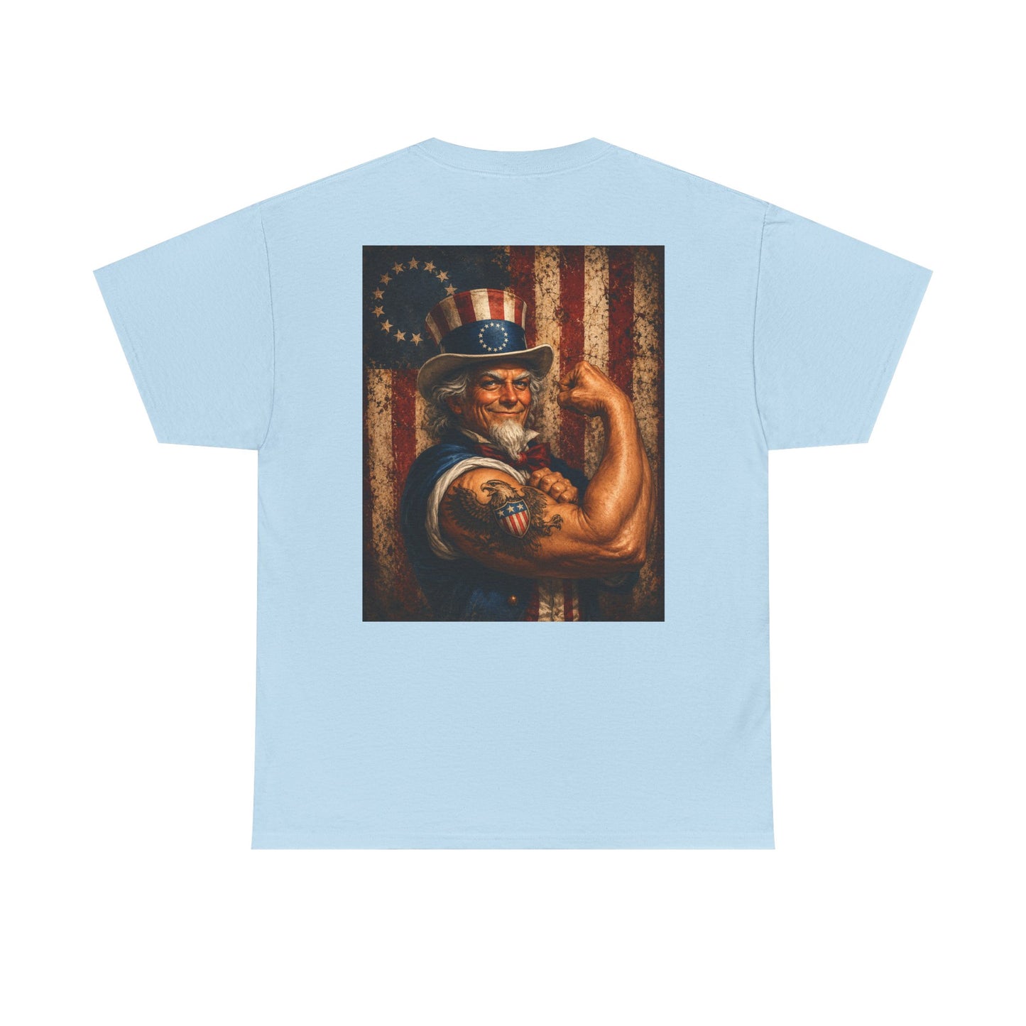 Patriotic Uncle Sam Tee — Vintage Strength American Flag Graphic