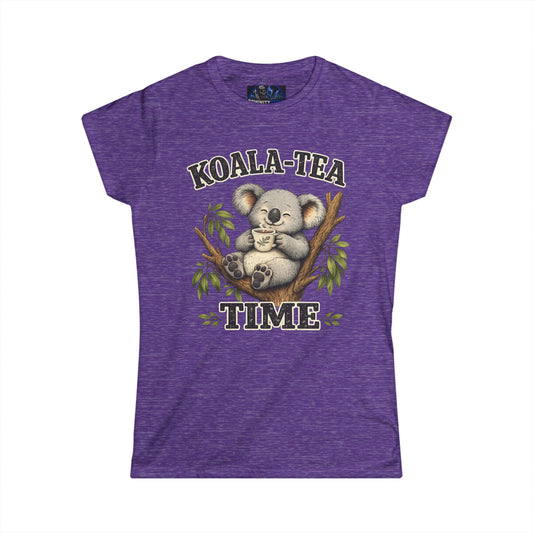 Graphic Koala-Tea Time Tee – Cute Koala Drinking Tea Women's T-Shirt