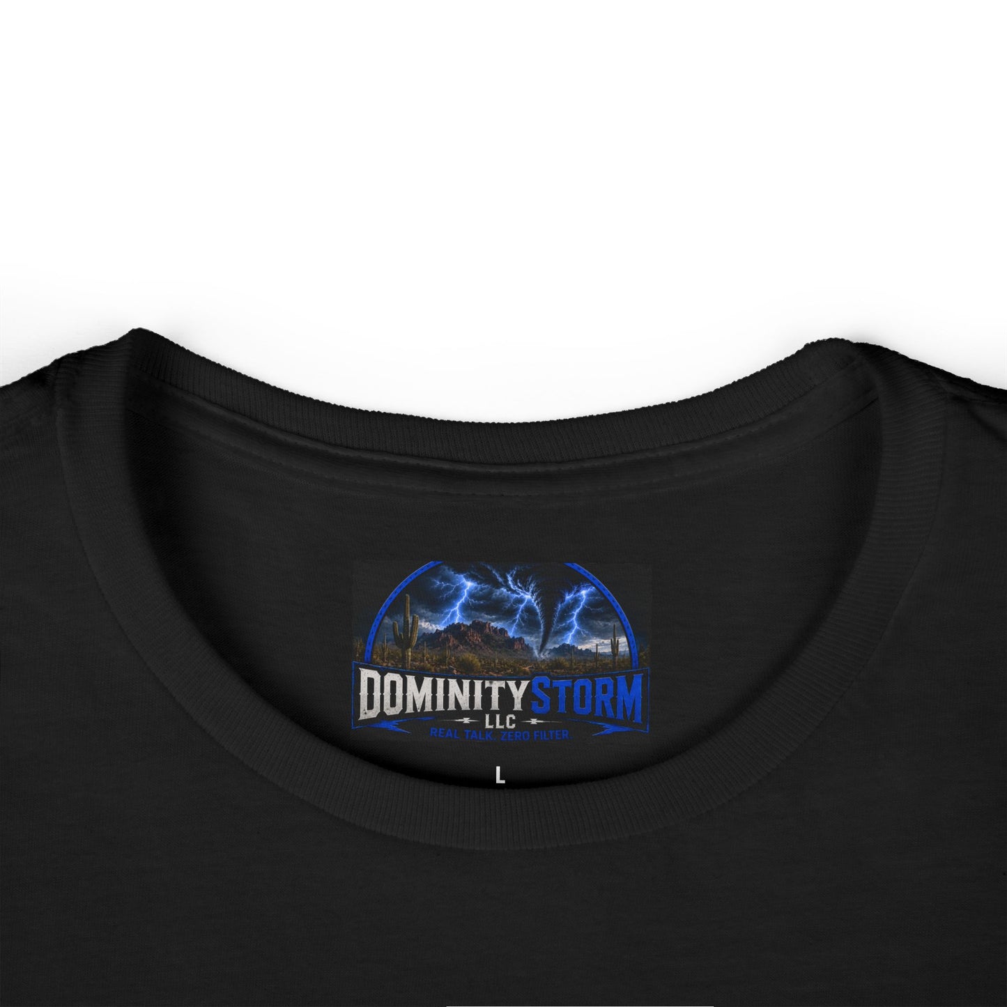 A DominityStorm Lightning Logo Tee — Women's Graphic T‑Shirt
