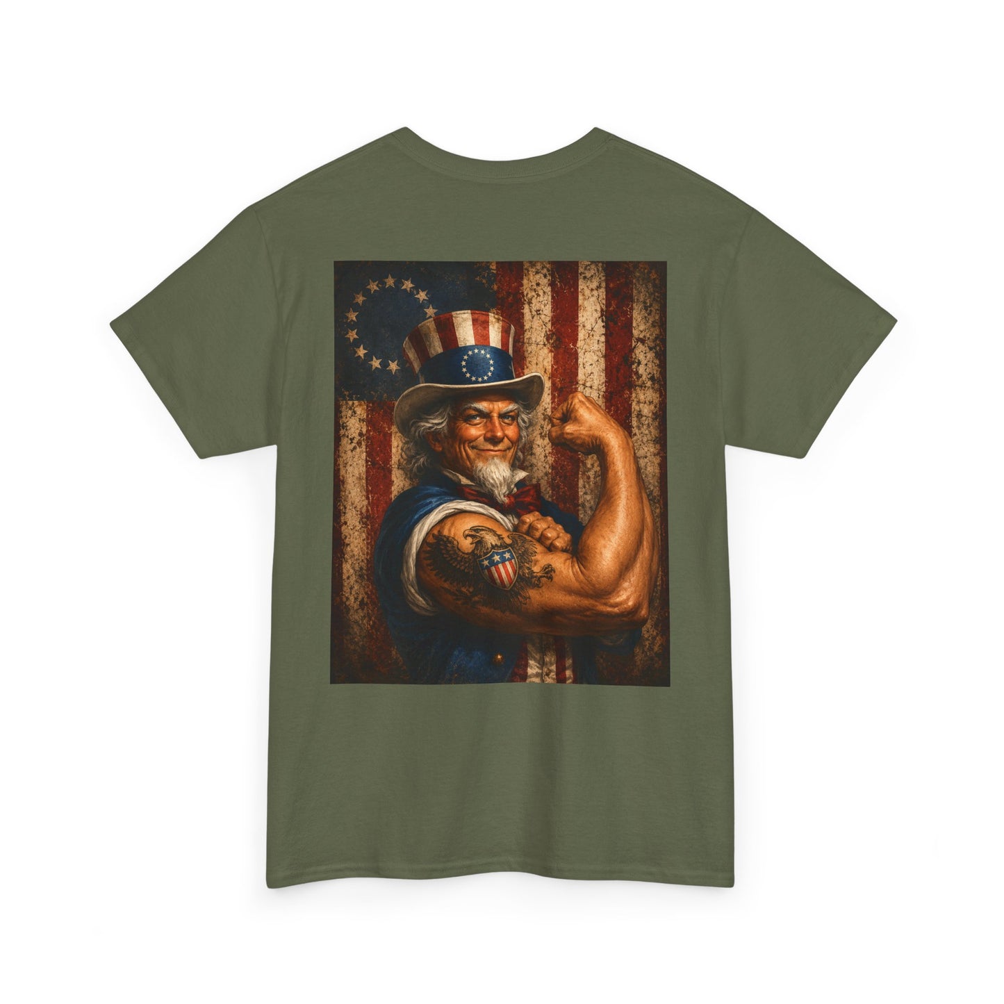 Patriotic Uncle Sam Tee — Vintage Strength American Flag Graphic