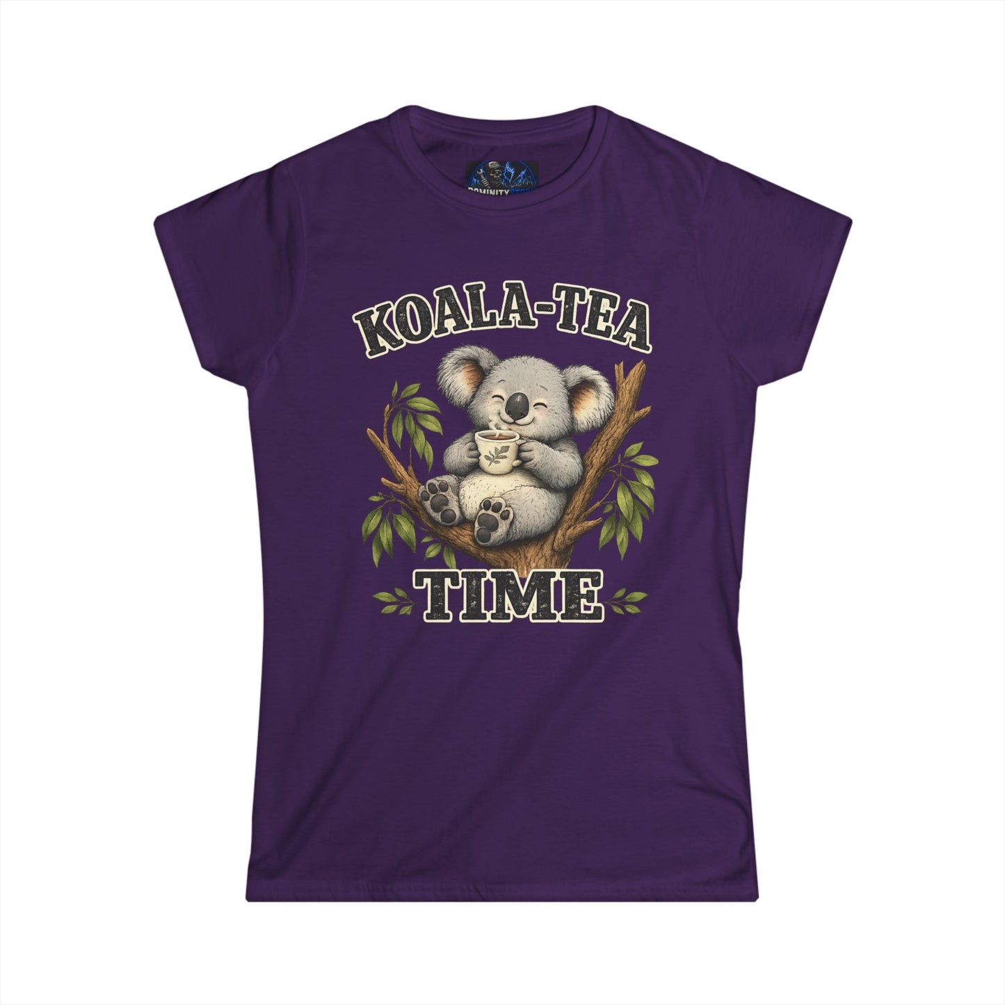 Graphic Koala-Tea Time Tee – Cute Koala Drinking Tea Women's T-Shirt