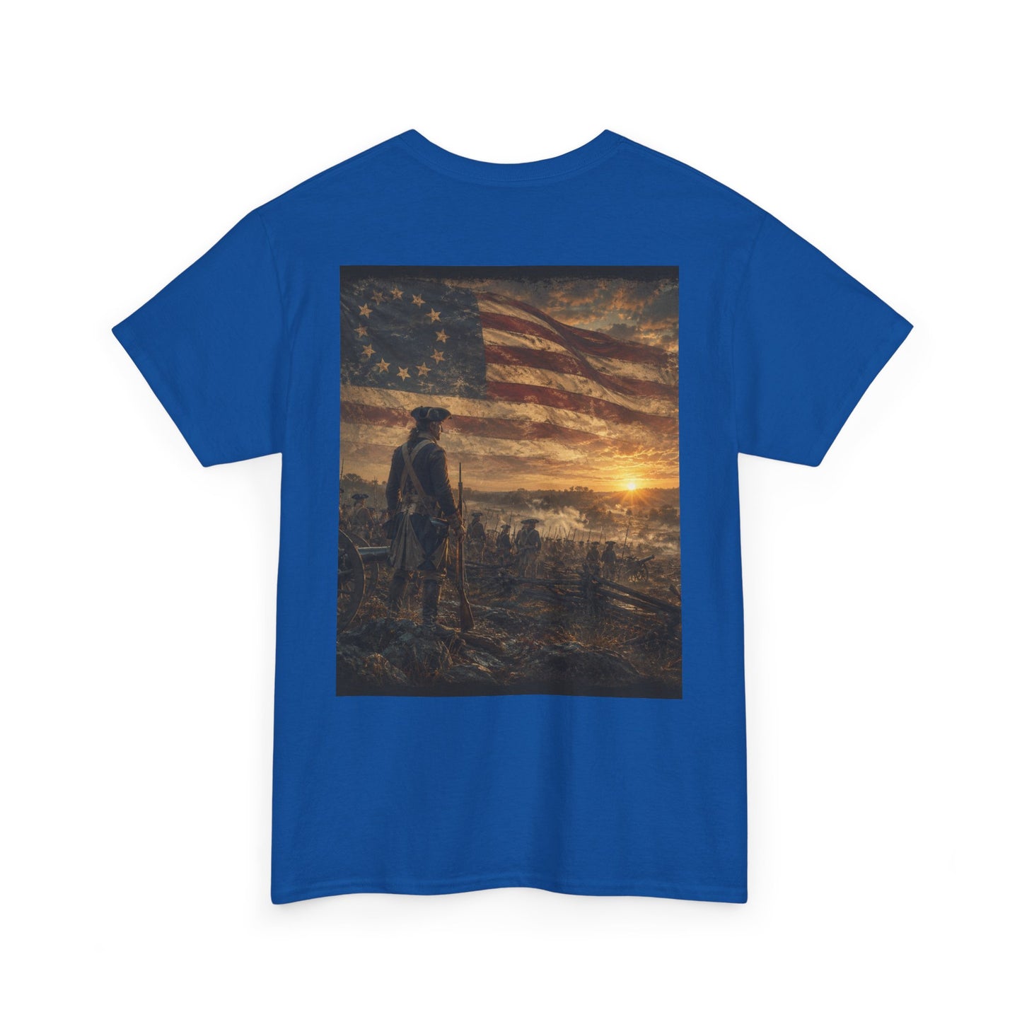 Patriotic Revolutionary War Flag T-Shirt — Vintage American Soldier Graphic Tee
