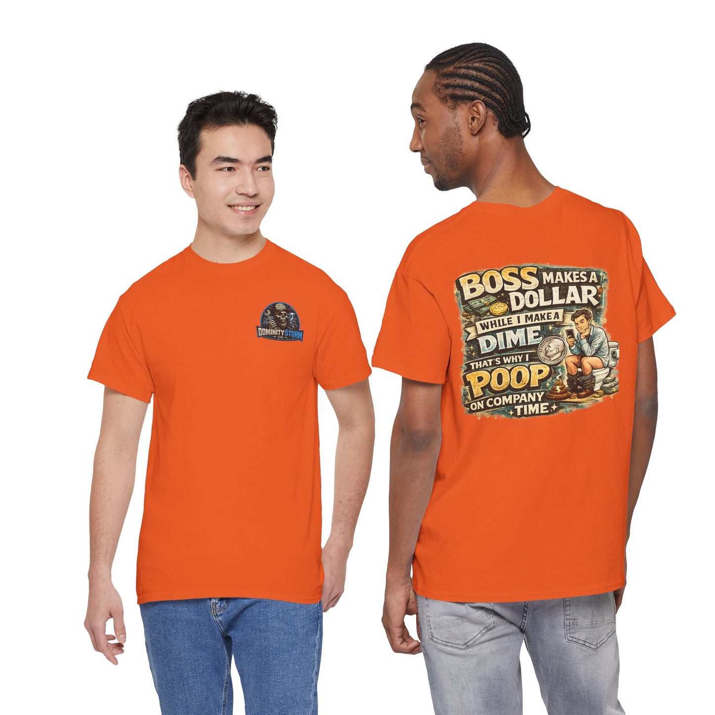Funny Retro Graphic Tee — "Boss Makes a Dollar, I Make a Dime" Vintage Humor T‑Shirt