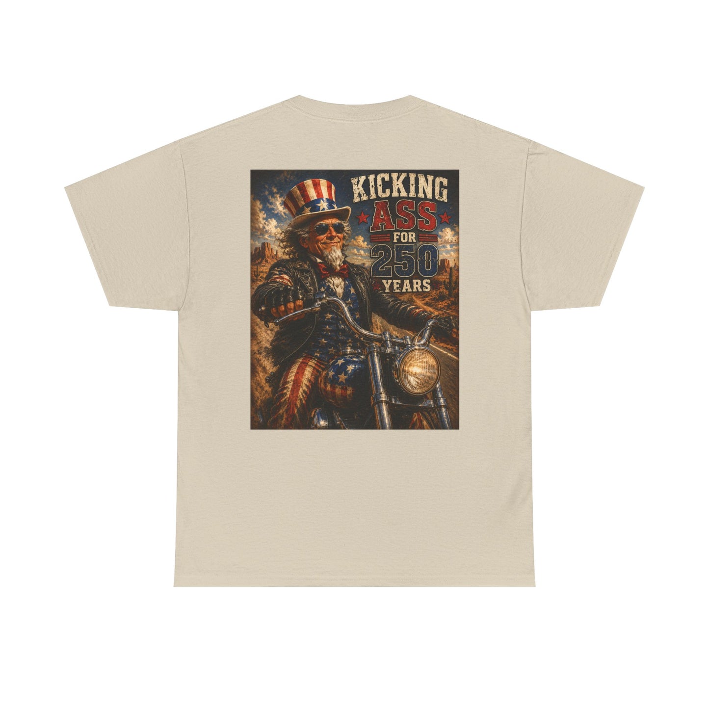 Biker Uncle Sam 'Kicking Ass for 50 Years' Graphic Tee