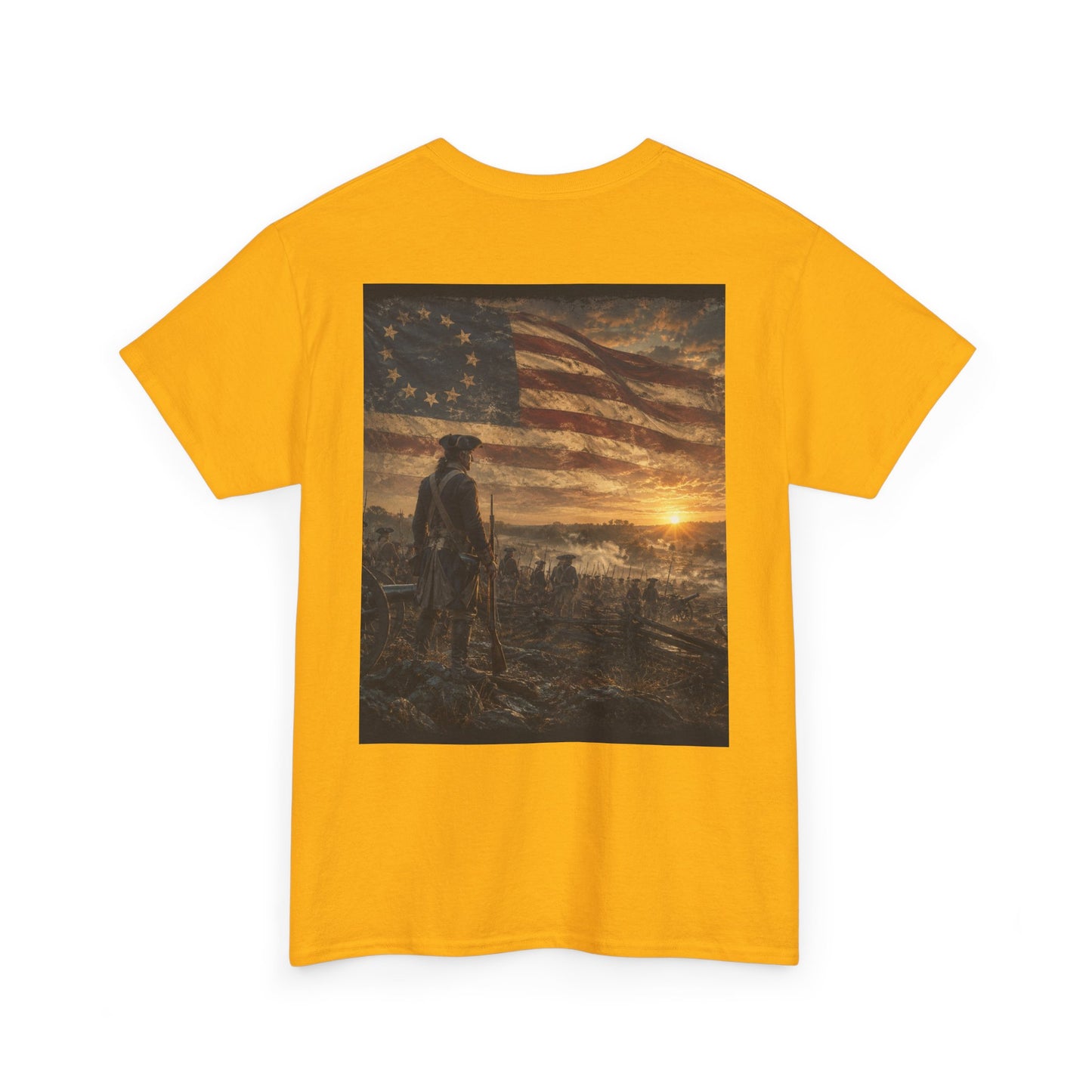 Patriotic Revolutionary War Flag T-Shirt — Vintage American Soldier Graphic Tee