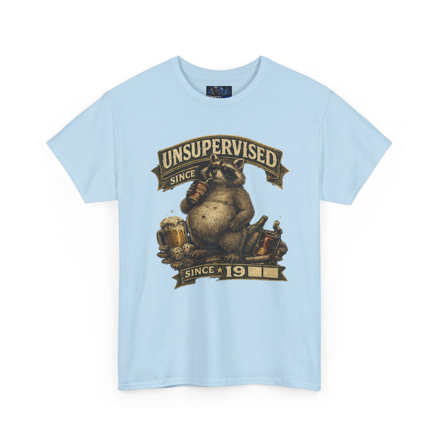 Beer Belly Bear T‑Shirt - "Unsupervised Since 19" Vintage Graphic Tee