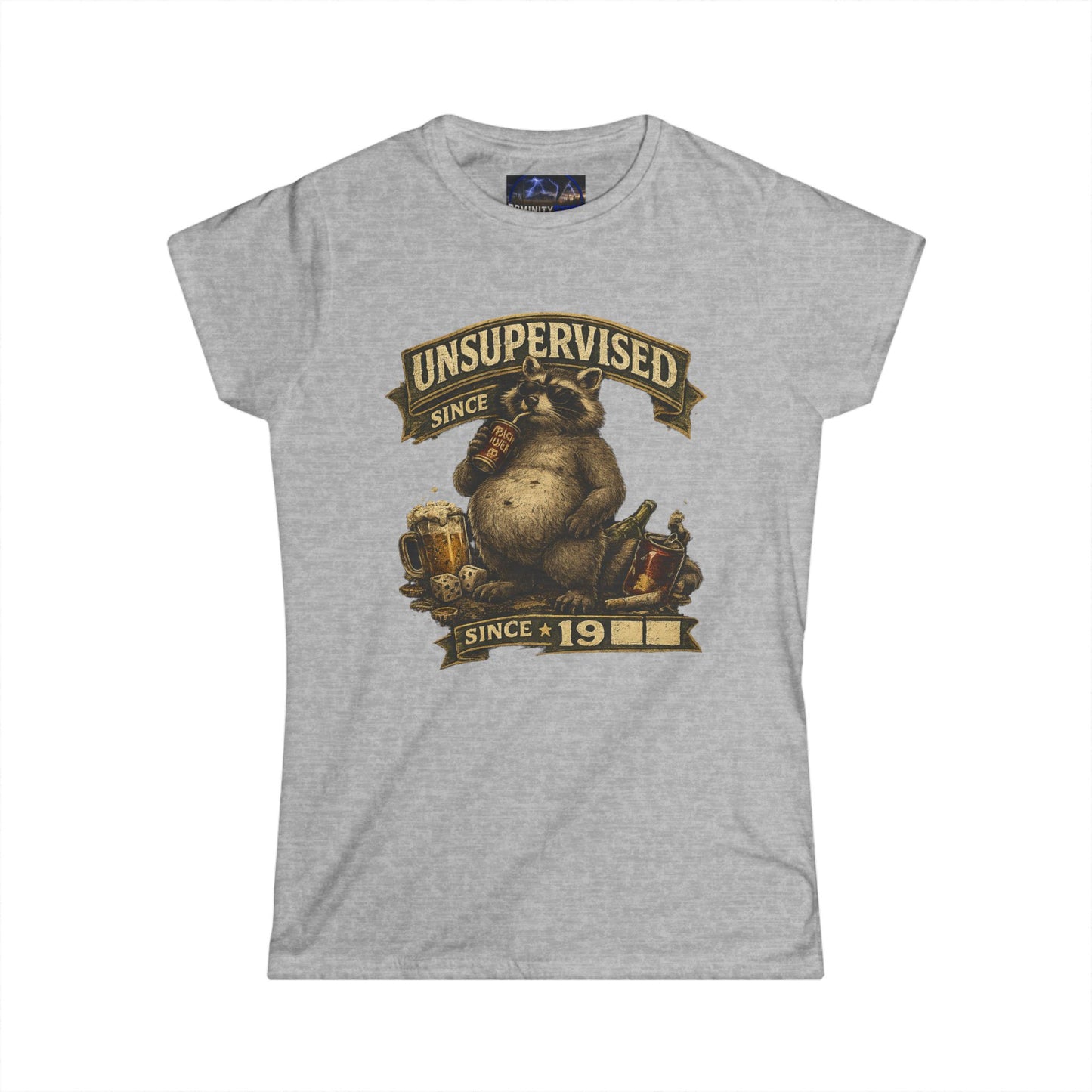 Graphic Unsupervised Since 19XX Women's Tee – Funny Pig Vintage Design