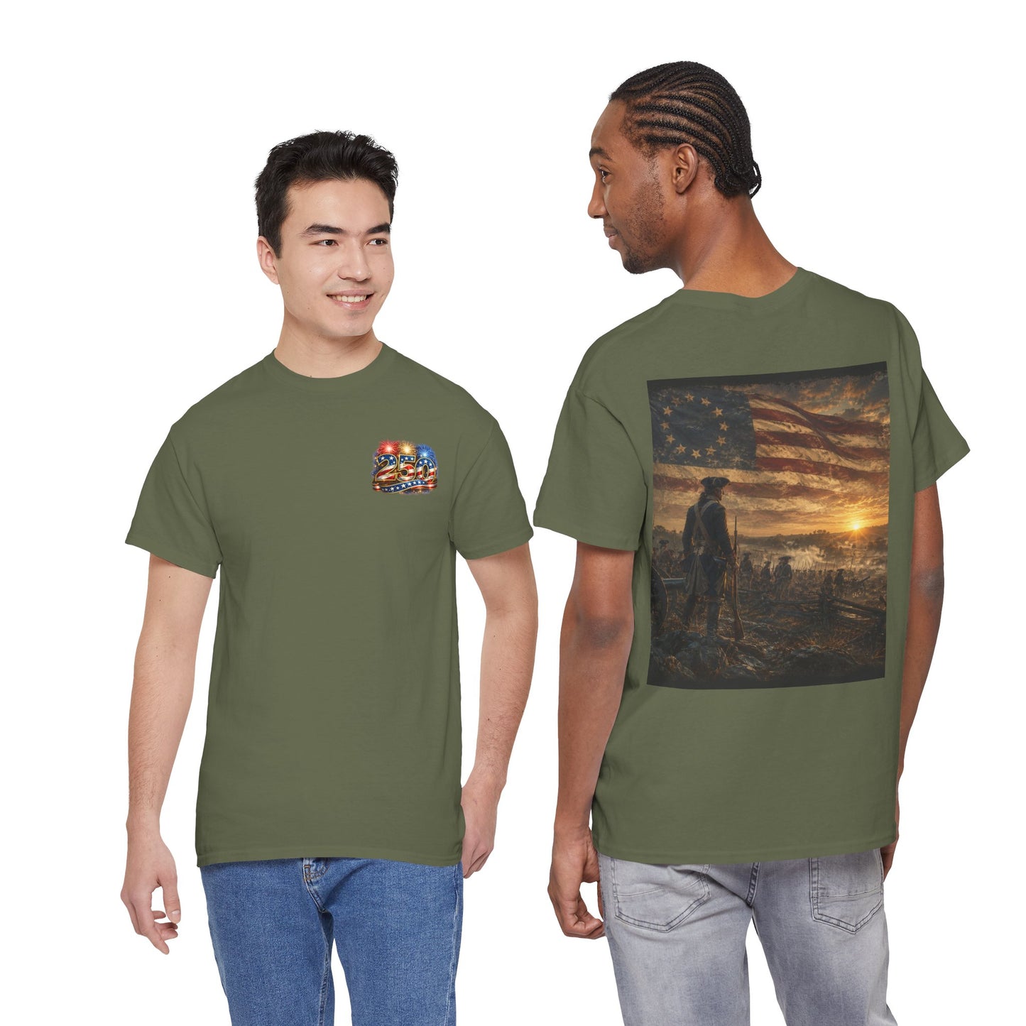 Patriotic Revolutionary War Flag T-Shirt — Vintage American Soldier Graphic Tee