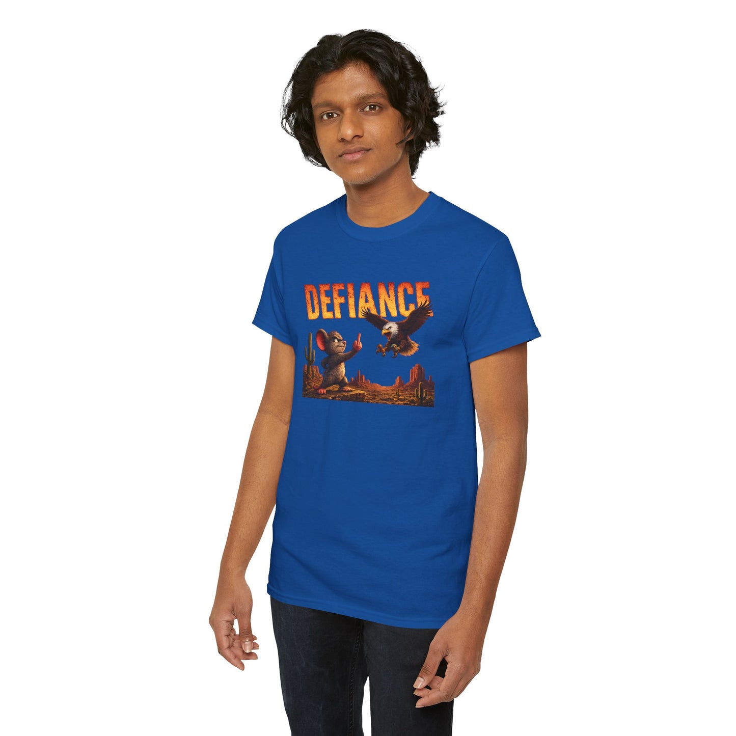 Defiance Desert Tee — Western Eagle & Cowboy Graphic T-Shirt