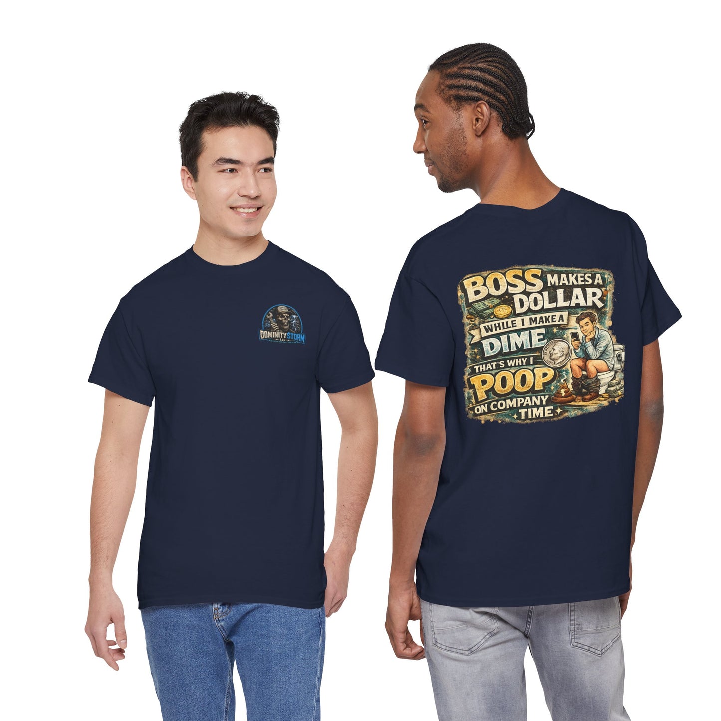 Funny Retro Graphic Tee — "Boss Makes a Dollar, I Make a Dime" Vintage Humor T‑Shirt