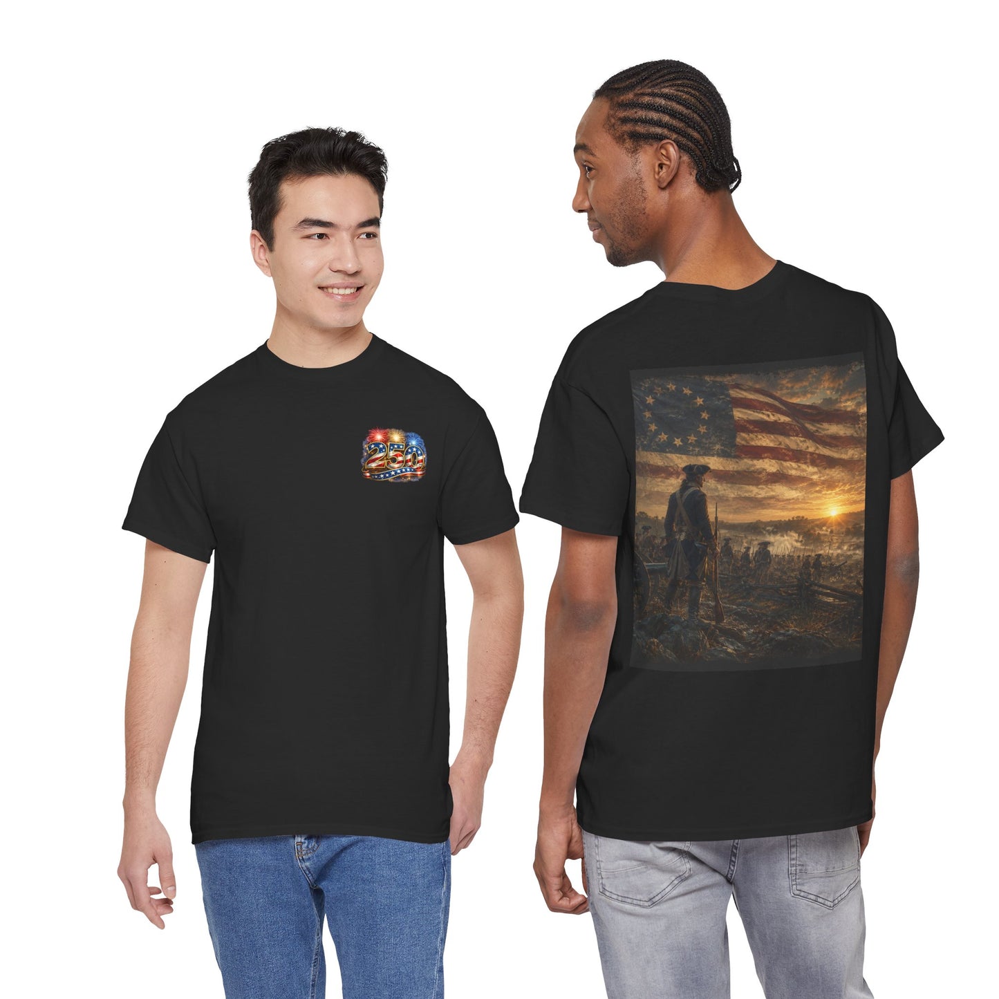 Patriotic Revolutionary War Flag T-Shirt — Vintage American Soldier Graphic Tee