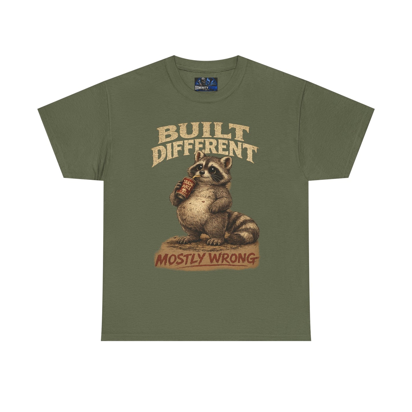 Raccoon 'Built Different, Mostly Wrong' Graphic Tee