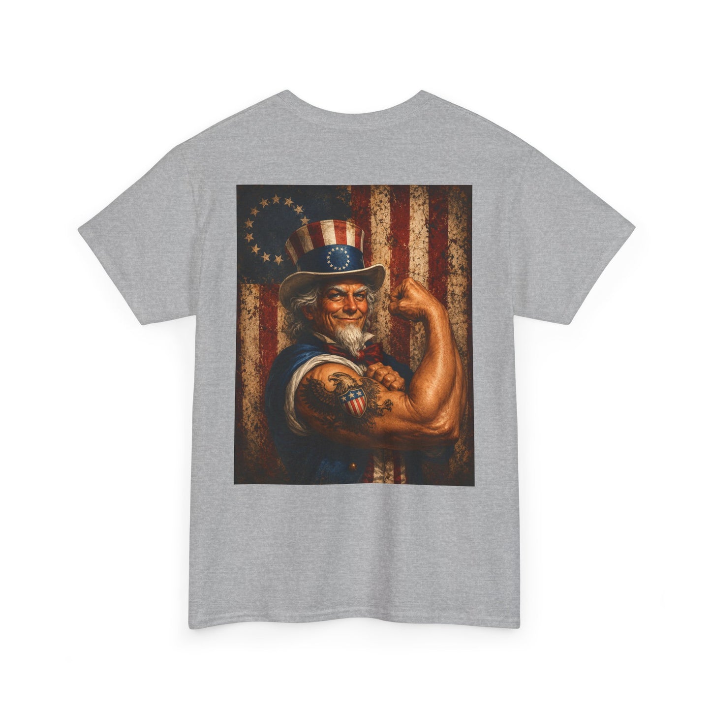 Patriotic Uncle Sam Tee — Vintage Strength American Flag Graphic