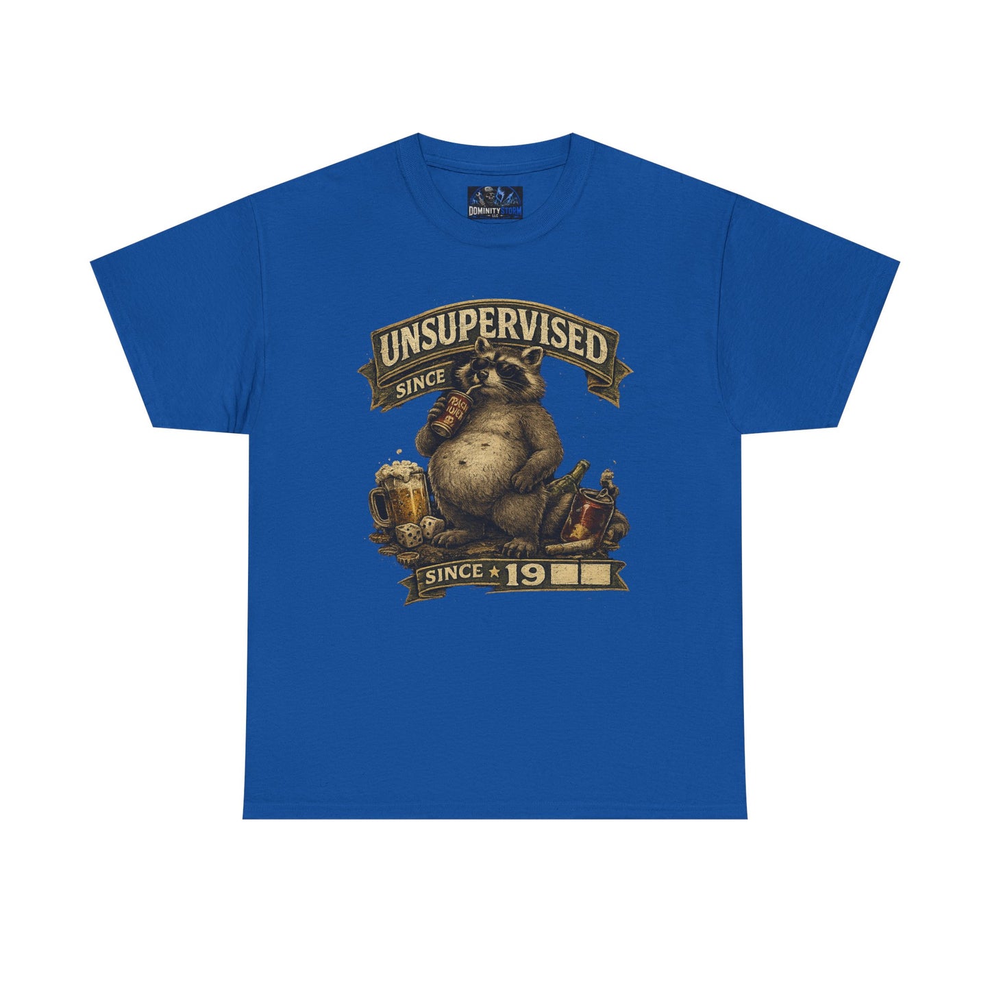 Beer Belly Bear T‑Shirt - "Unsupervised Since 19" Vintage Graphic Tee