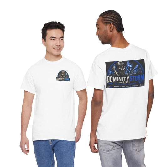Dominity Storm LLC Graphic Tee — Lightning Skull Band Shirt