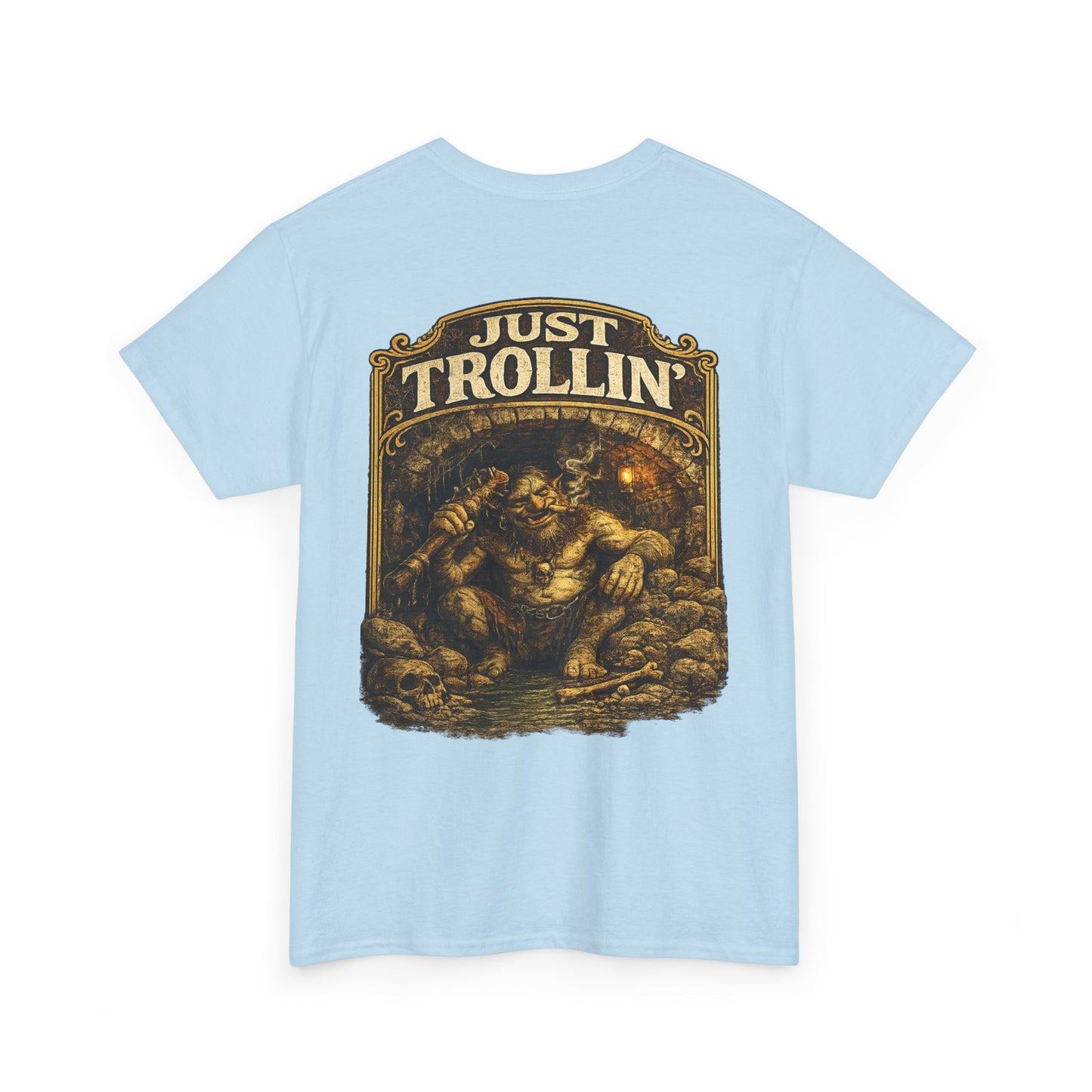 T-Shirt — "Just Trollin'" Vintage Fantasy Troll Graphic Tee