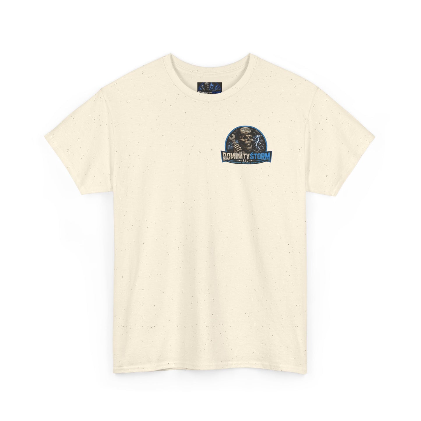 Dominity Storm LLC Graphic Tee — Lightning Skull Band Shirt