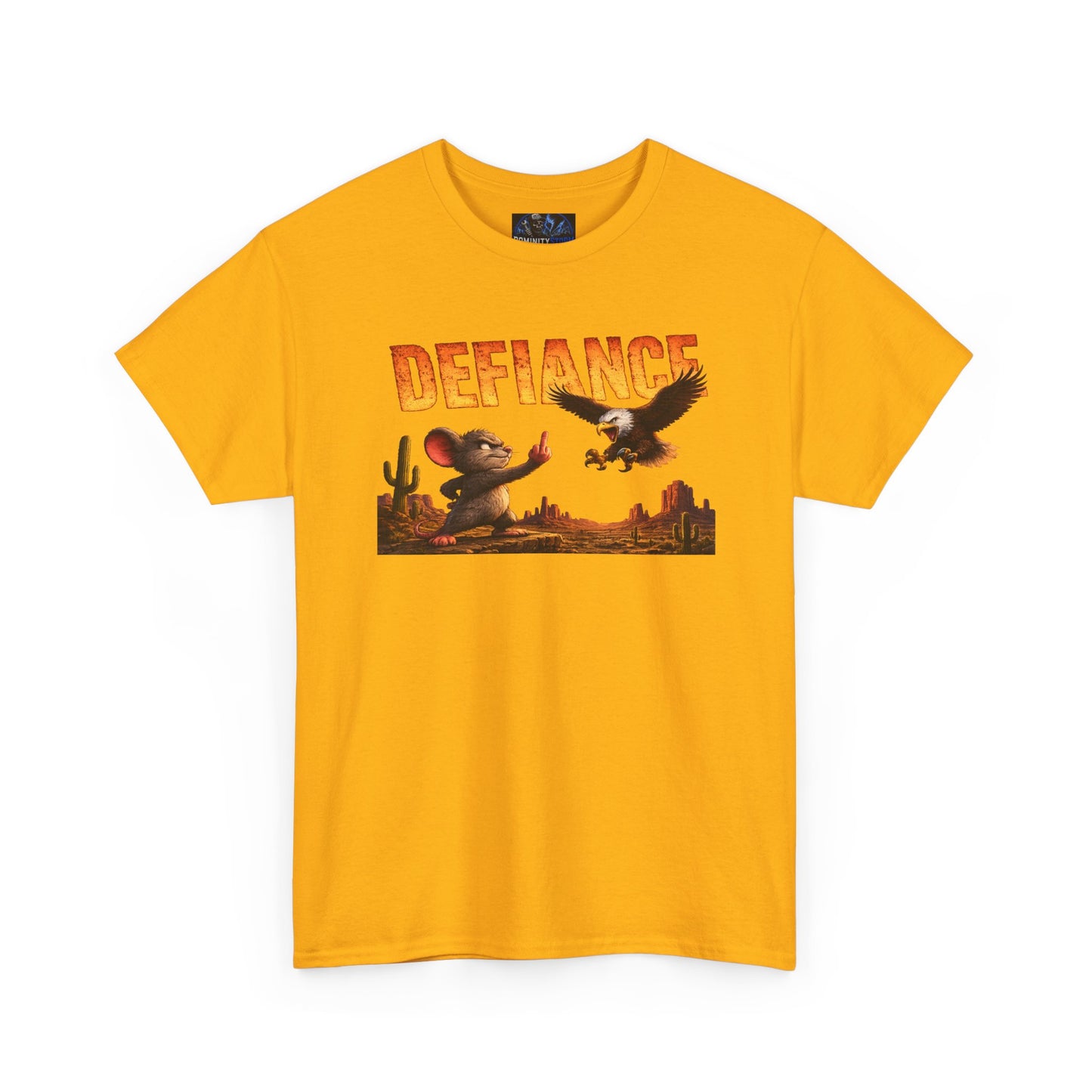Defiance Desert Tee — Western Eagle & Cowboy Graphic T-Shirt
