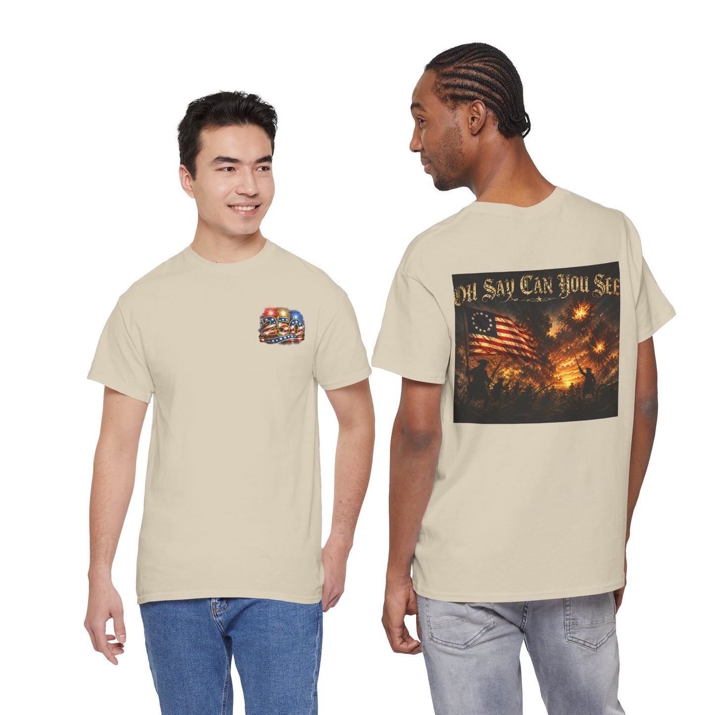 Patriotic Tee — "Oh Say Can You See" American Flag Graphic T-Shirt