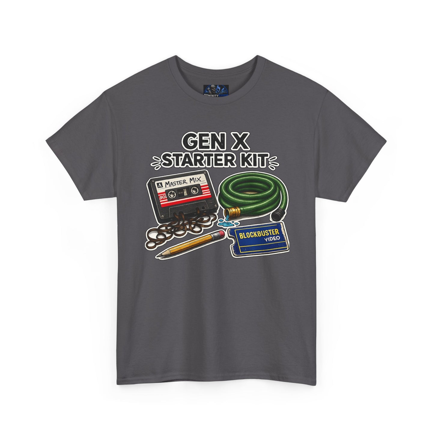 Gen X Starter Kit T‑Shirt — Retro Nostalgia Tee with Cassette, Pager & Mix Tape Graphics