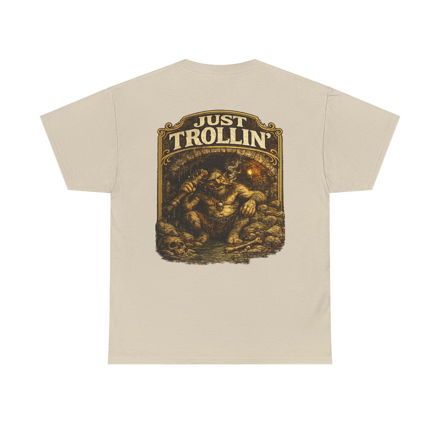 T-Shirt — "Just Trollin'" Vintage Fantasy Troll Graphic Tee