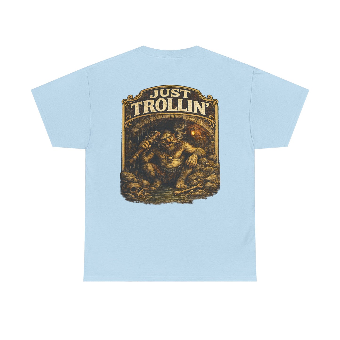 T-Shirt — "Just Trollin'" Vintage Fantasy Troll Graphic Tee