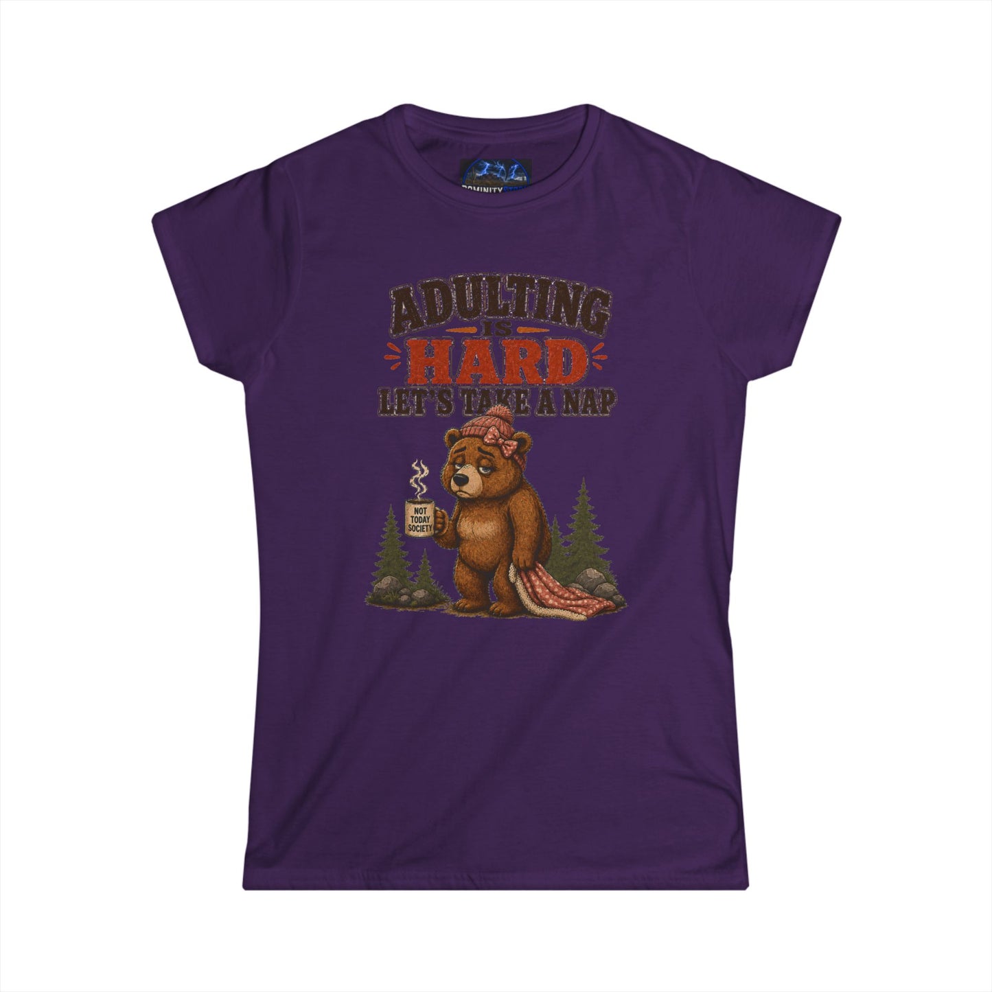 Graphic Adulting Is Hard Bear Tee — "Adulting Is Hard, Let’s Take a Nap" Women's T-Shirt