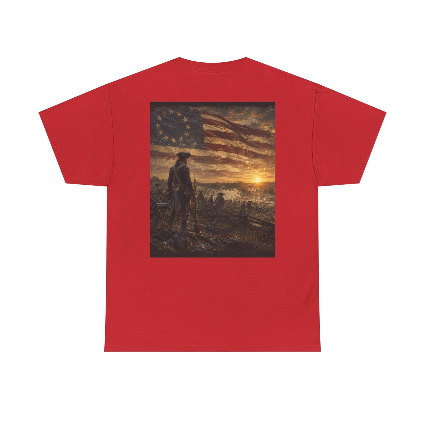 Patriotic Revolutionary War Flag T-Shirt — Vintage American Soldier Graphic Tee