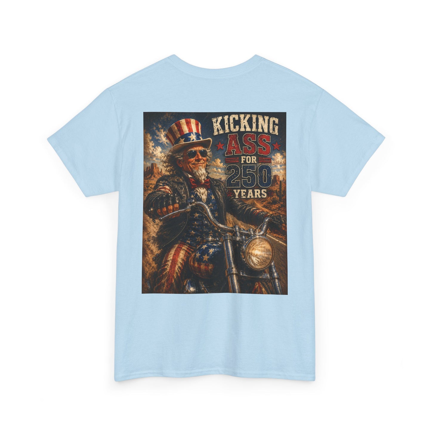 Biker Uncle Sam 'Kicking Ass for 50 Years' Graphic Tee