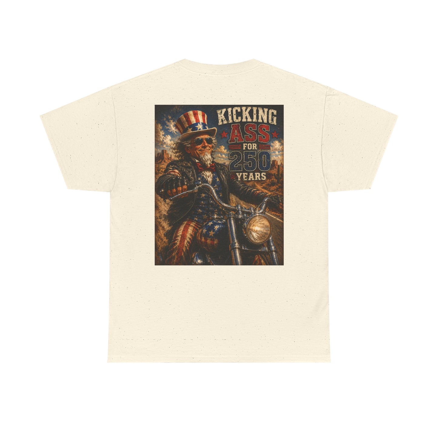 Biker Uncle Sam 'Kicking Ass for 50 Years' Graphic Tee