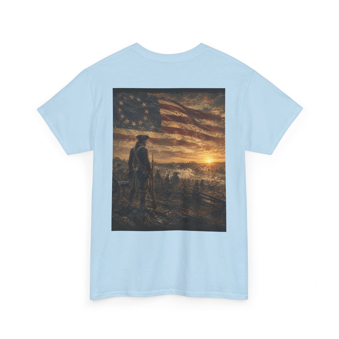 Patriotic Revolutionary War Flag T-Shirt — Vintage American Soldier Graphic Tee