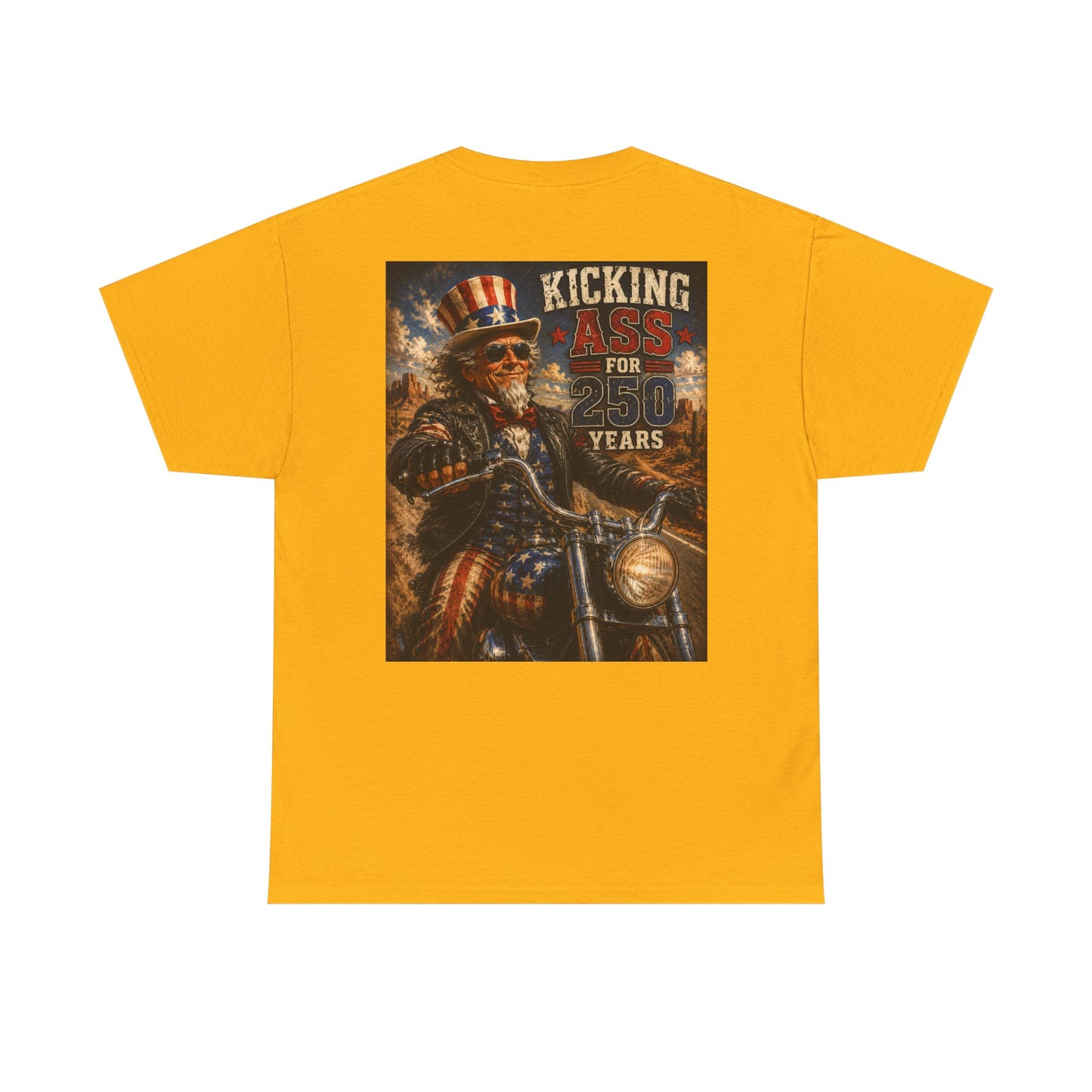 Biker Uncle Sam 'Kicking Ass for 50 Years' Graphic Tee
