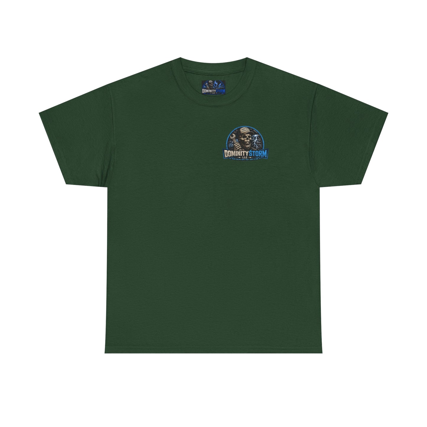 Dominity Storm LLC Graphic Tee — Lightning Skull Band Shirt