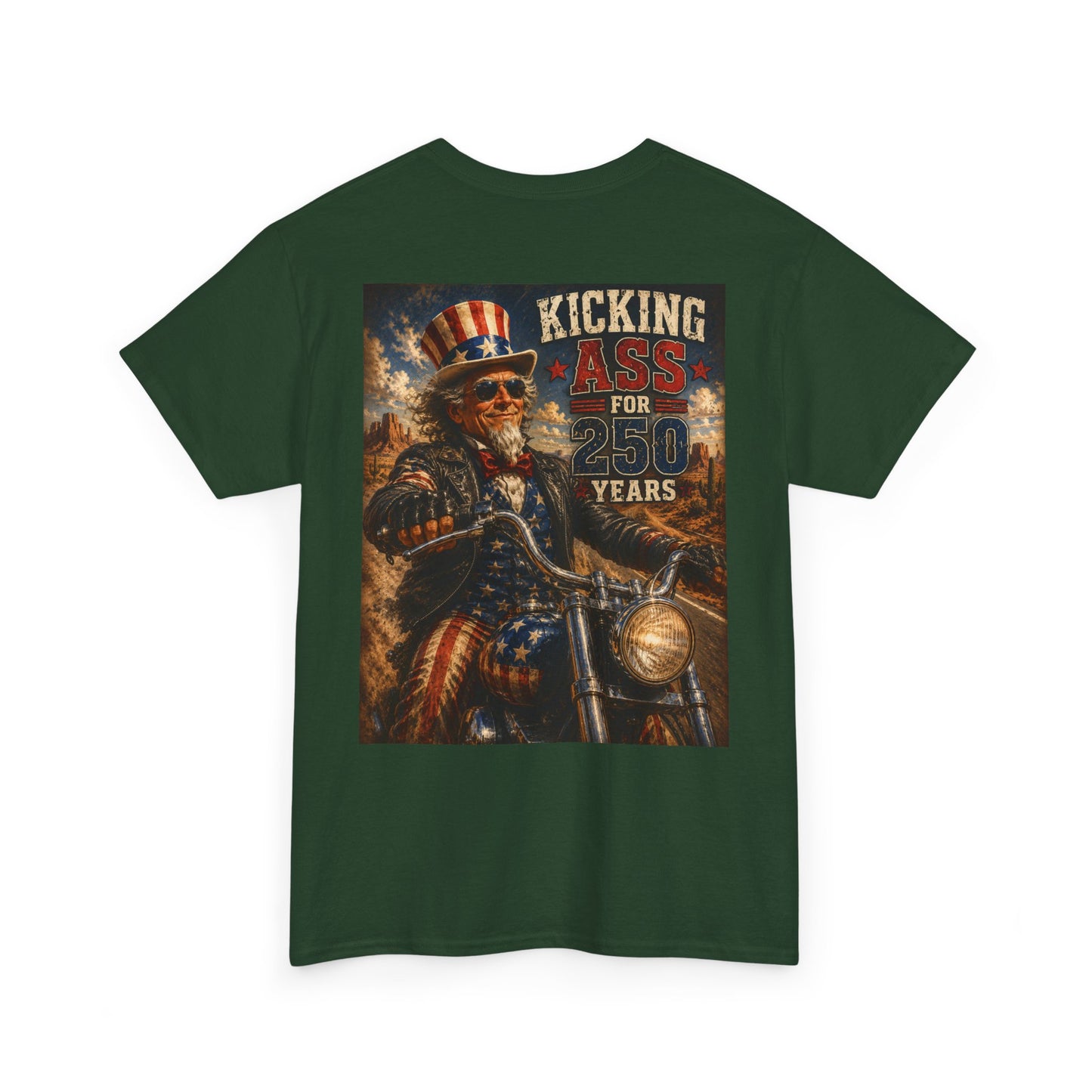 Biker Uncle Sam 'Kicking Ass for 50 Years' Graphic Tee