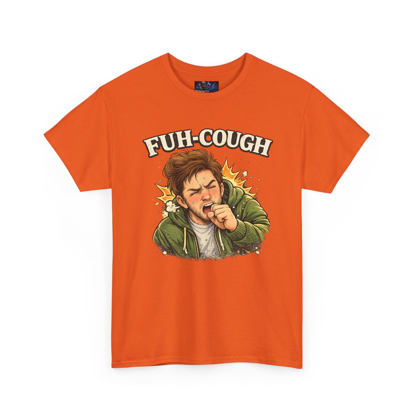Funny 'Fuh-Cough' Graphic Tee - Coughing Character Short Sleeve Shirt