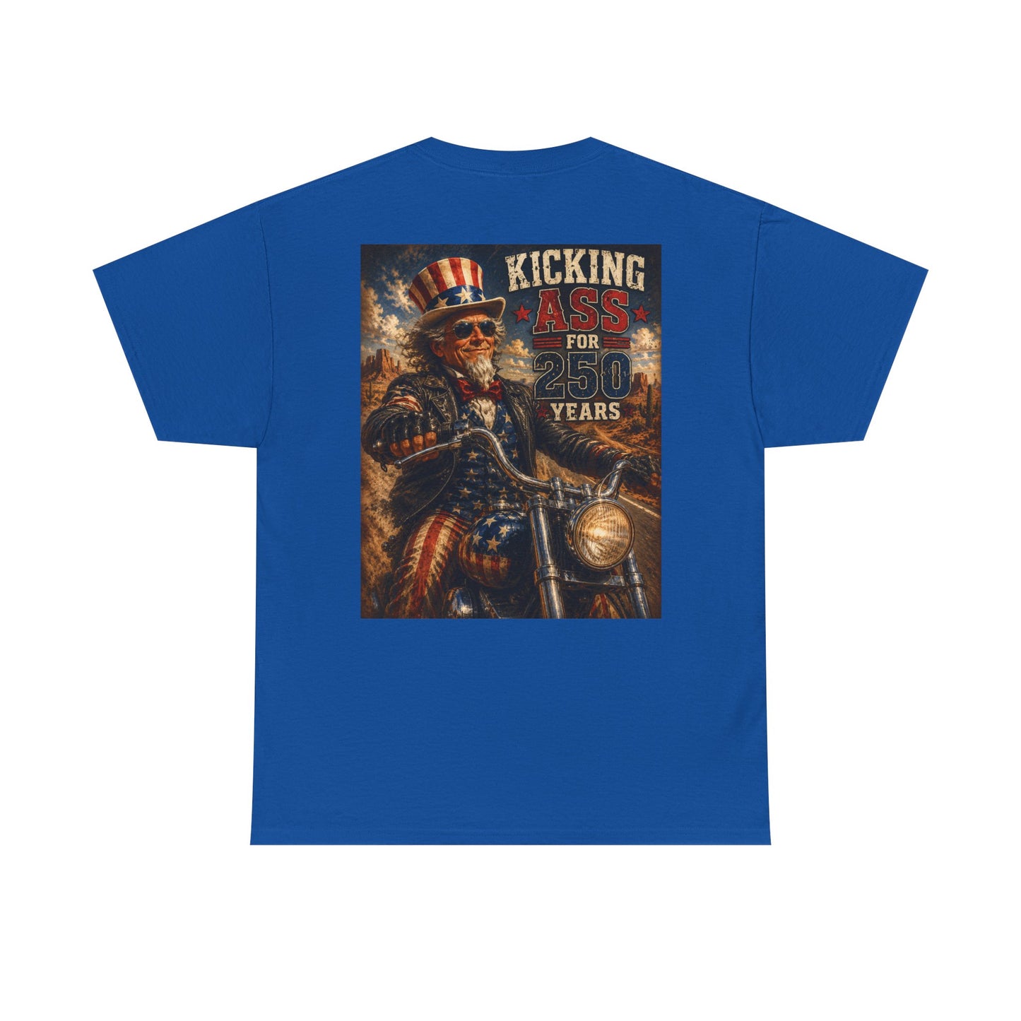 Biker Uncle Sam 'Kicking Ass for 50 Years' Graphic Tee