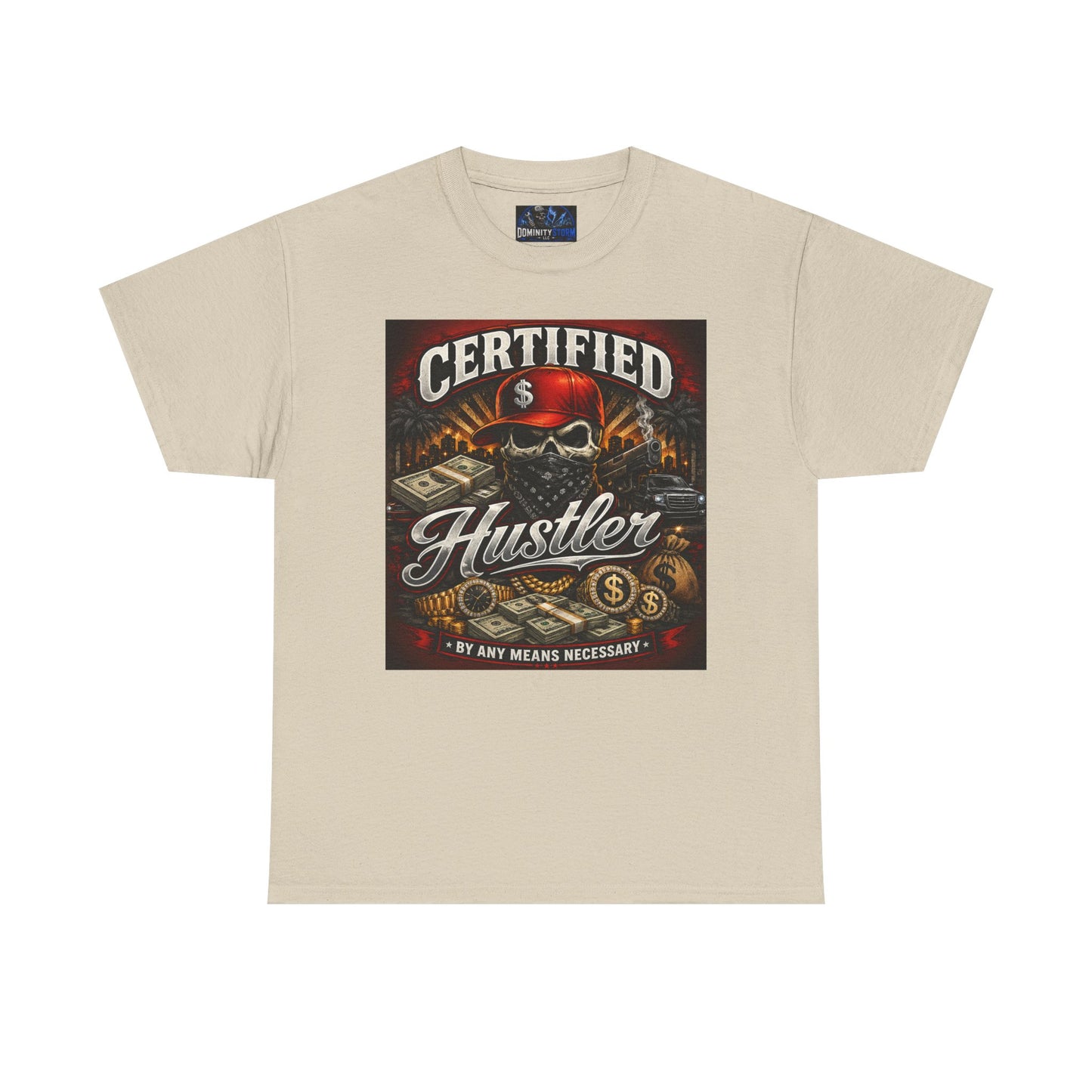 Certified Hustler Graphic Tee — Vintage Skull & Money Streetwear T-Shirt